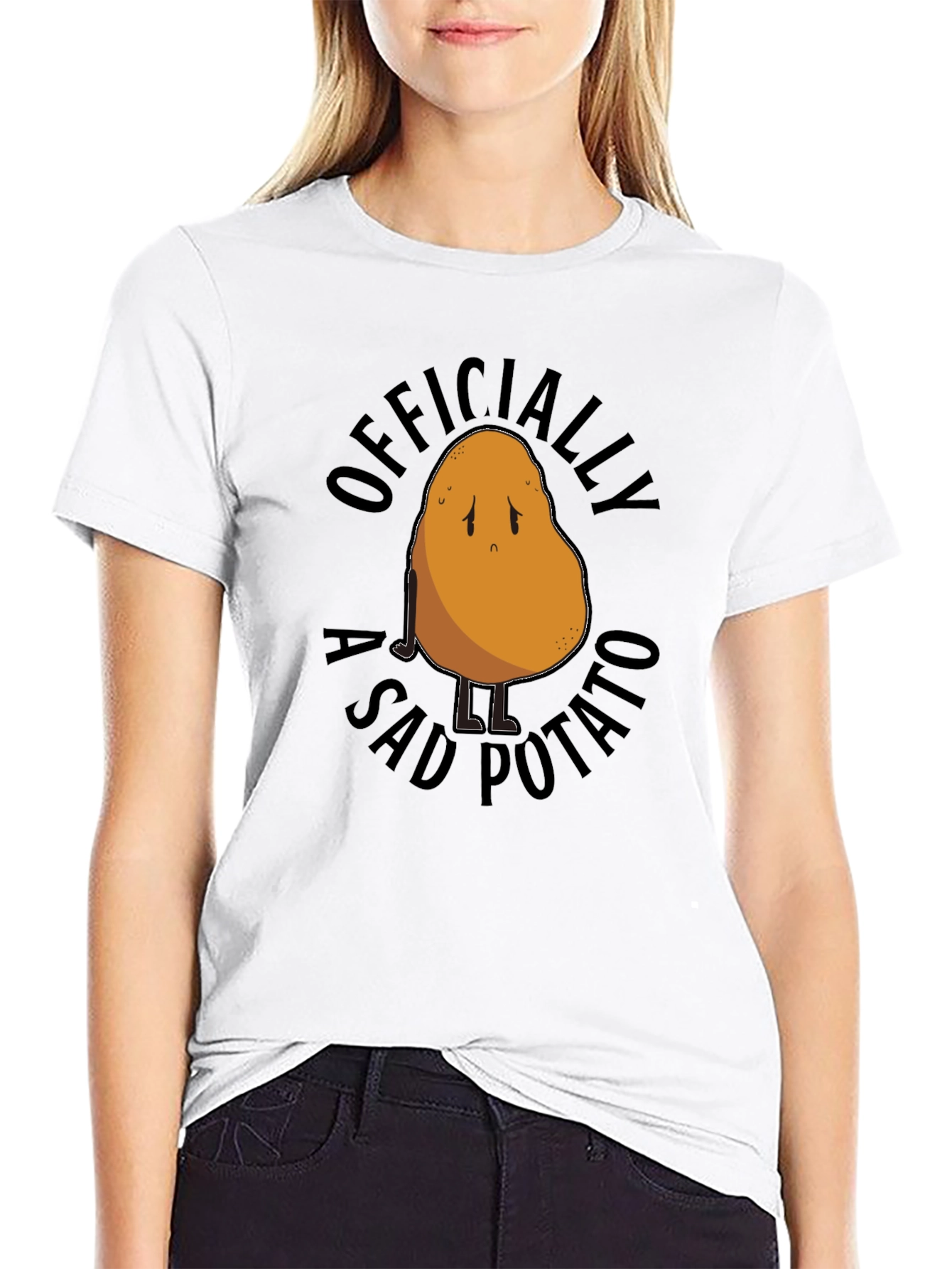 Black Officially A Sad Potato T-Shirt view 9