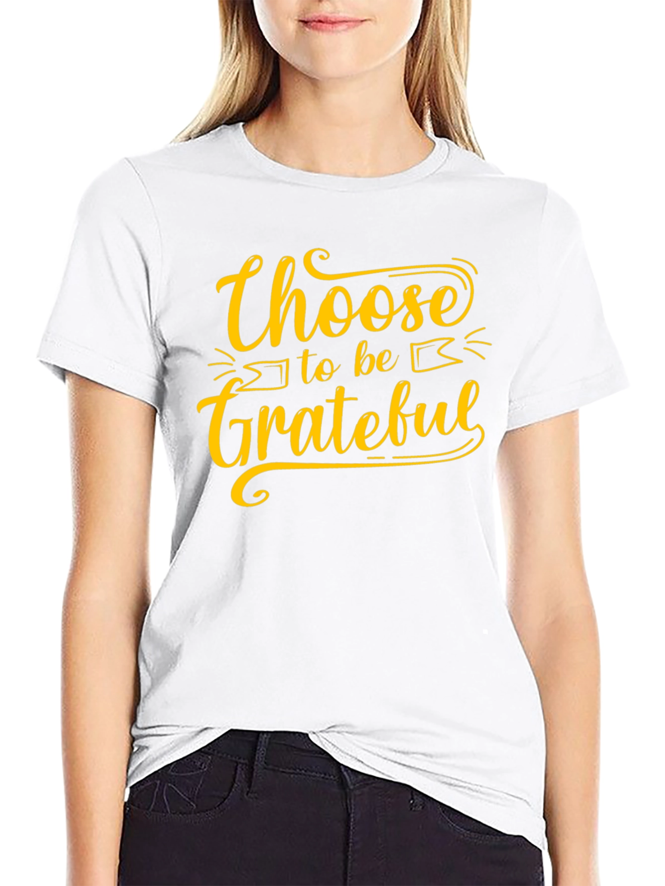 Black Choose to be Grateful Black T-Shirt view 9