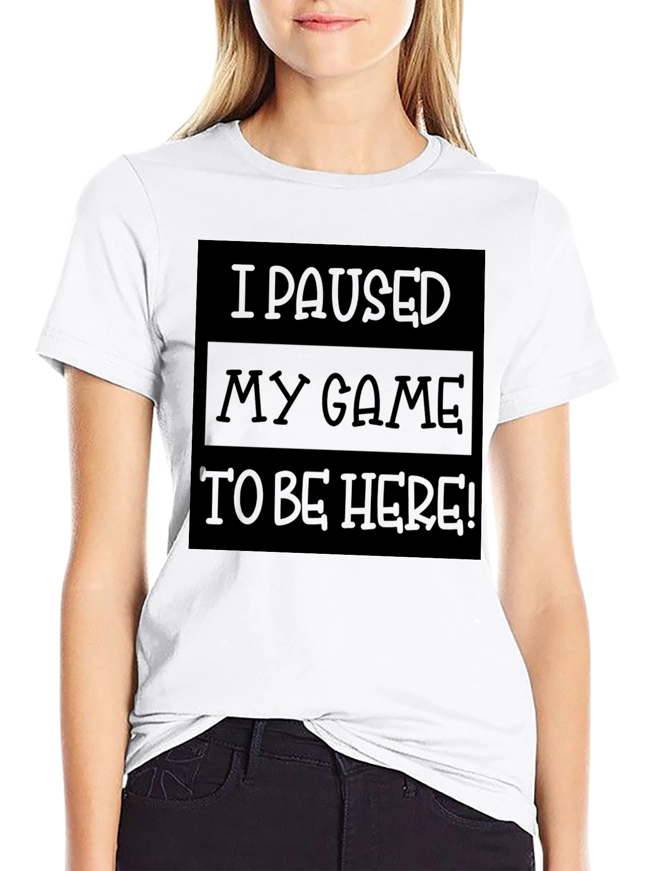 Black Funny Gamer T-Shirt - I Paused My Game to Be Here! view 9