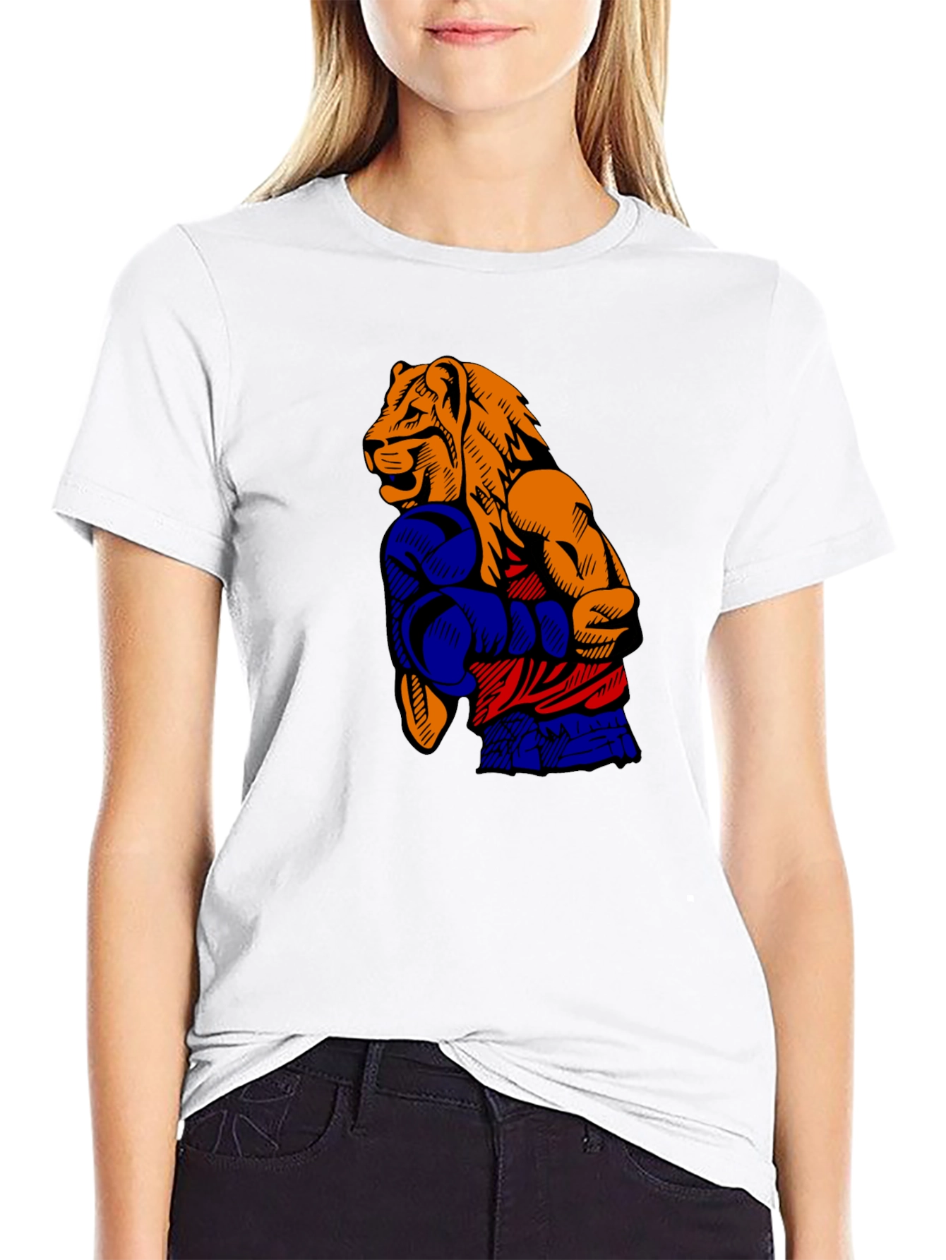 Black Lion Boxer T-Shirt - Black Graphic Tee view 9