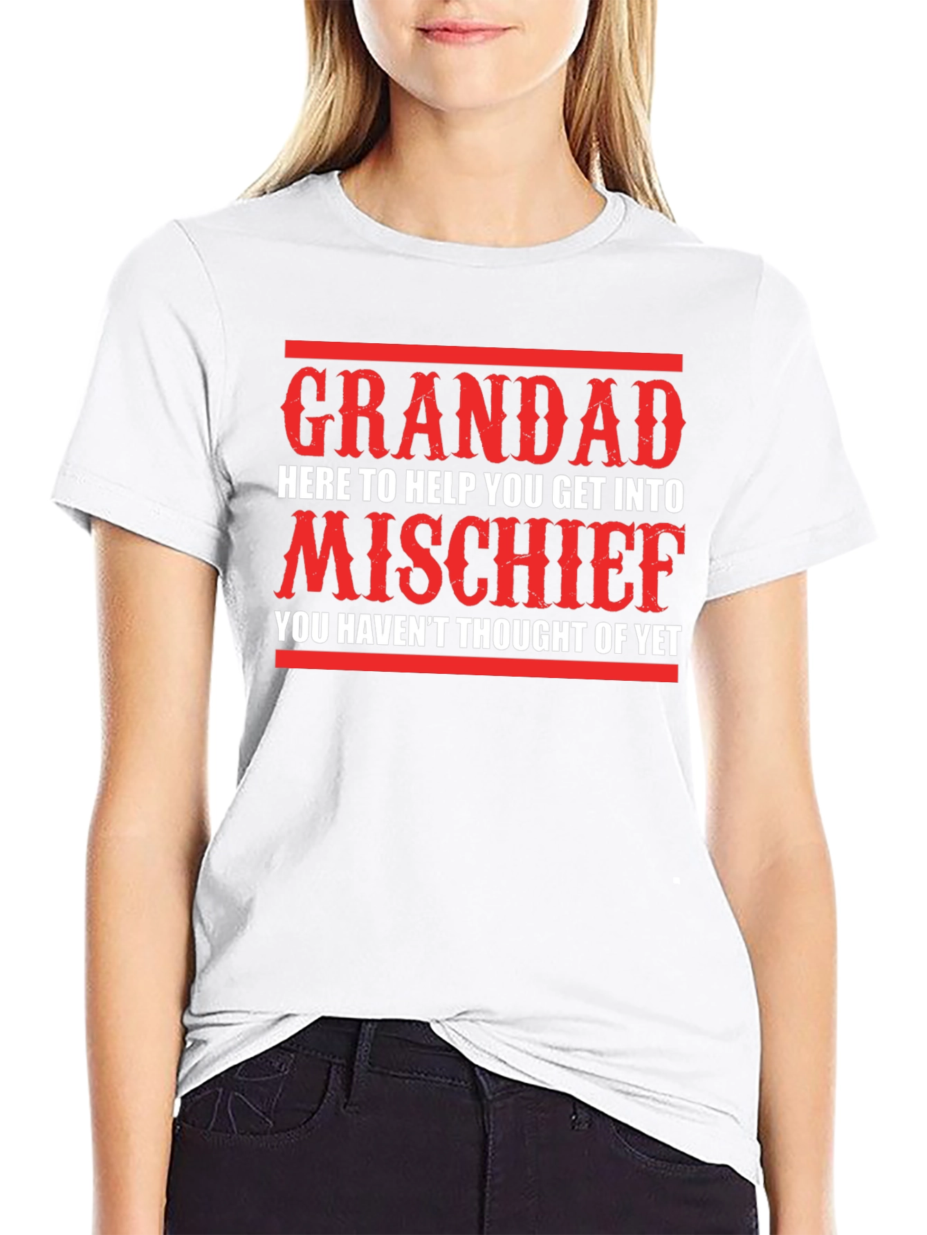 Black Grandad Mischief T-Shirt - Funny Gift for Grandpa view 9