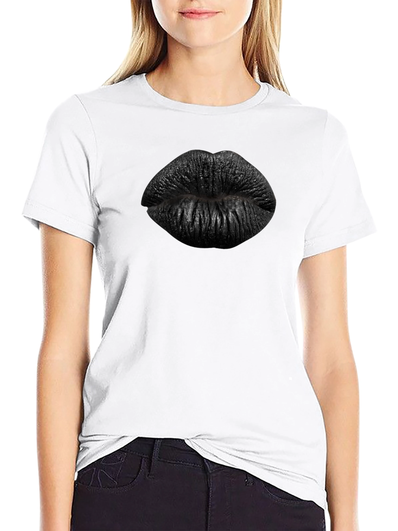 Black Black Lips Graphic Tee - Edgy Fashion Statement view 9