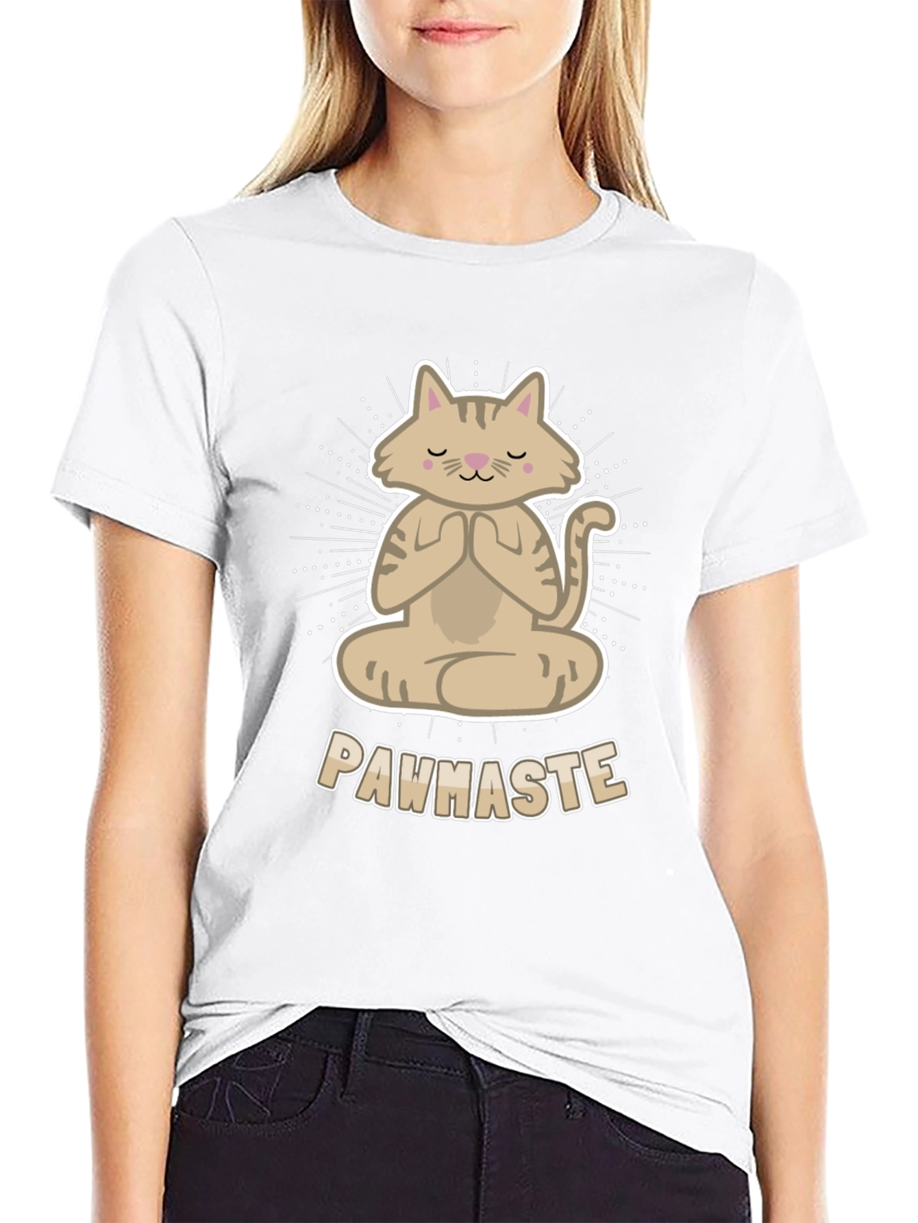 Black Meditating Cat Tee - Pawhaste Design view 9