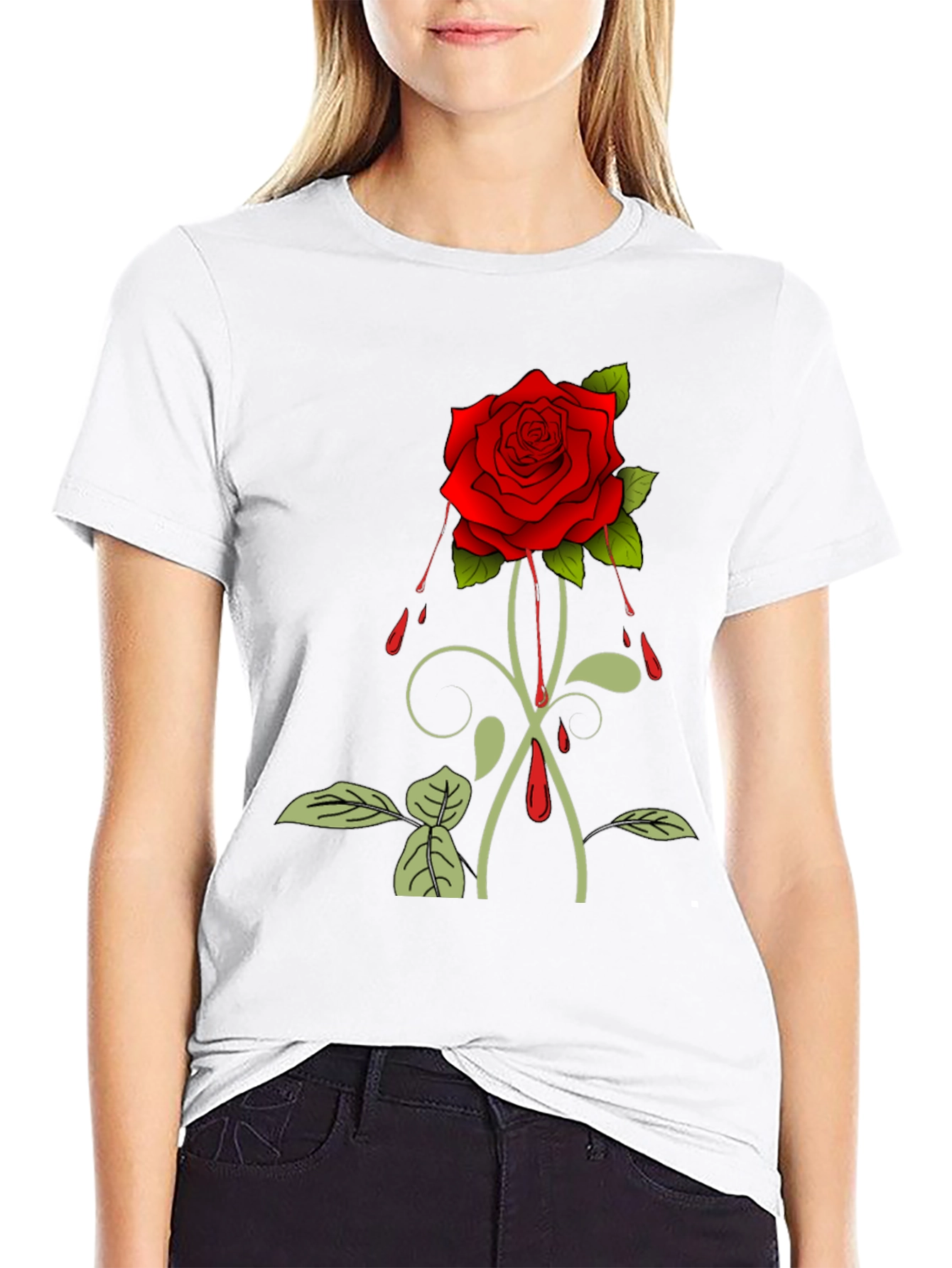 Black Rose Graphic T-Shirt - Black view 9