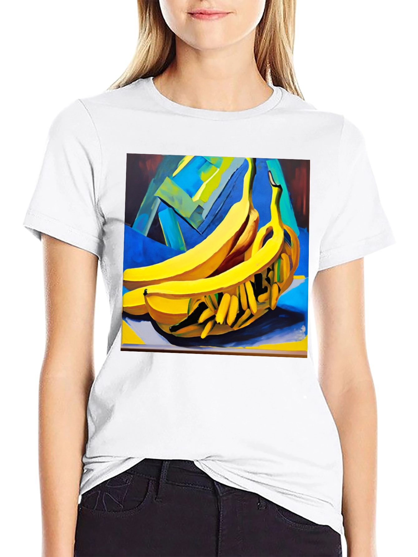 Black Abstract Banana T-Shirt view 9