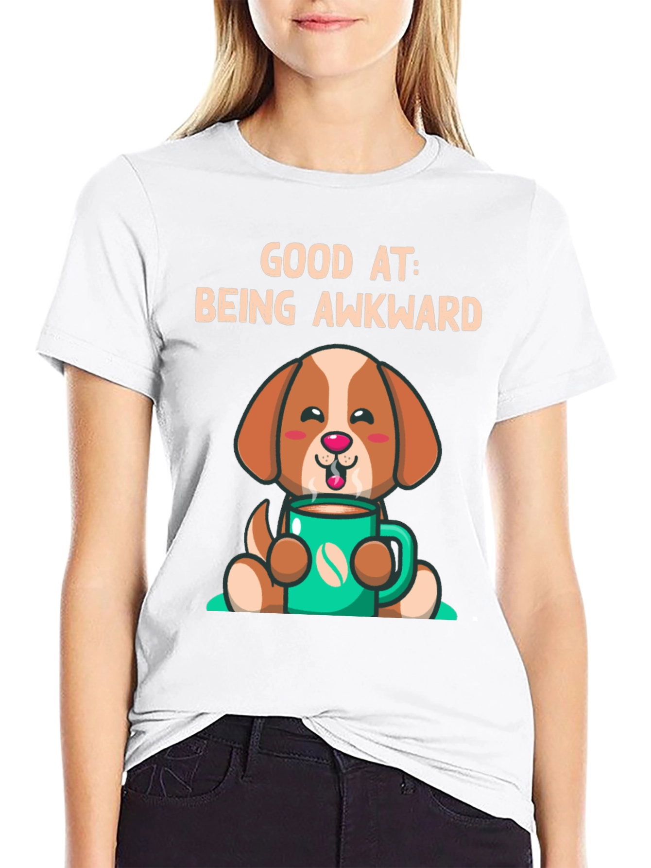 Black Awkward Dog Graphic T-Shirt view 9