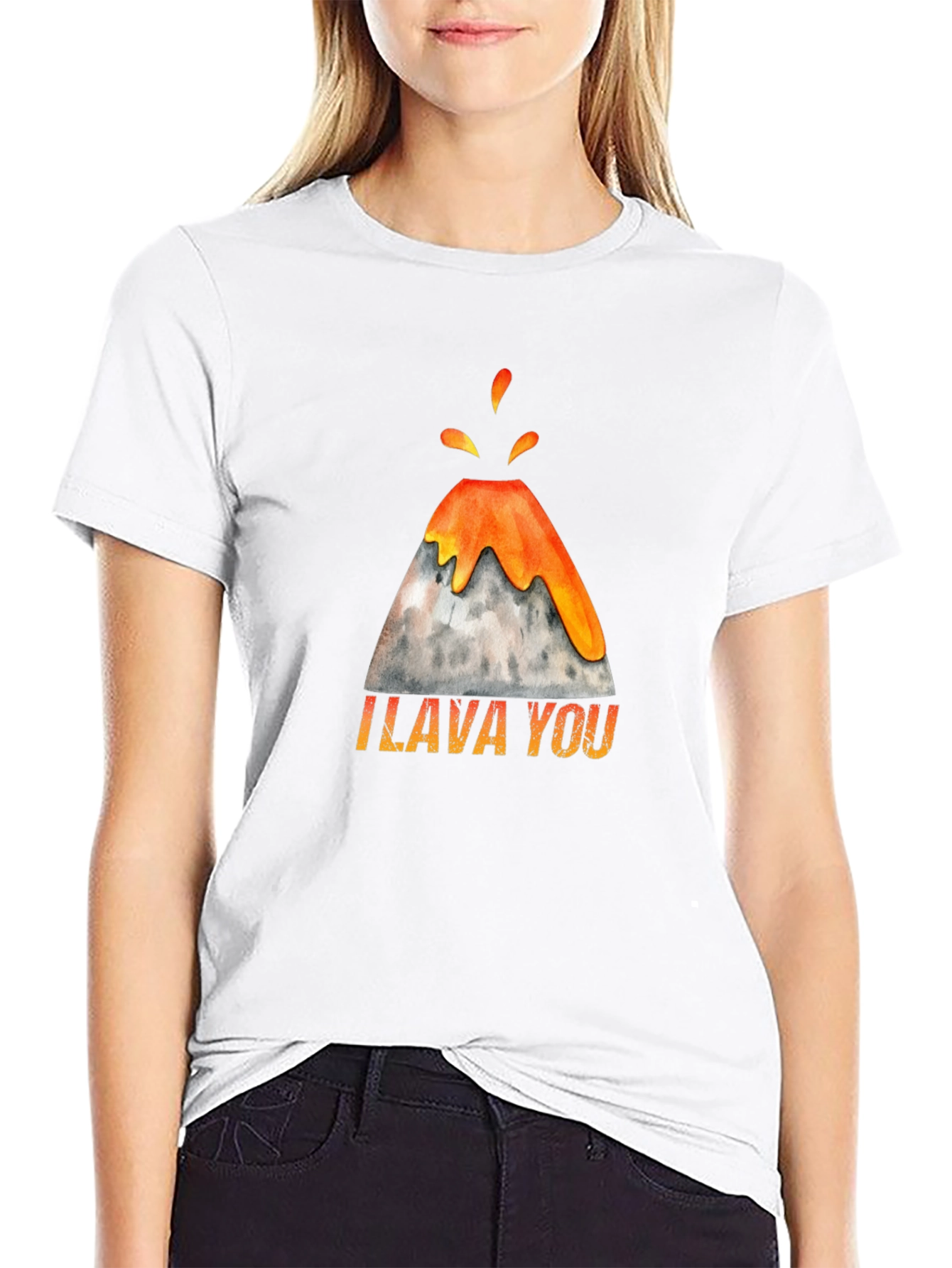 Black I Lava You Volcano Graphic Tee view 9