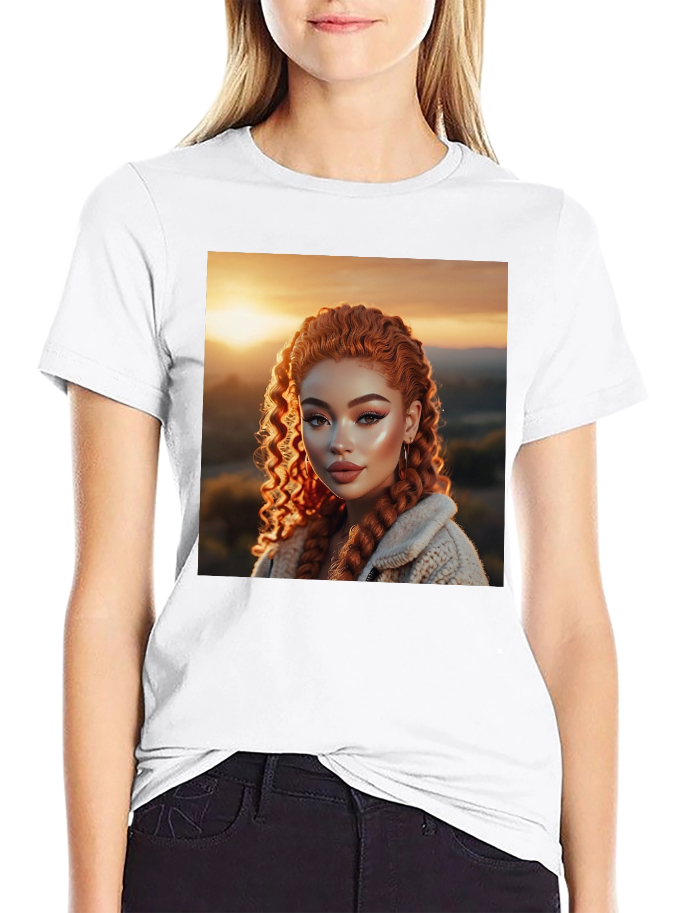 Black Graphic Tee - Red Haired Beauty view 9