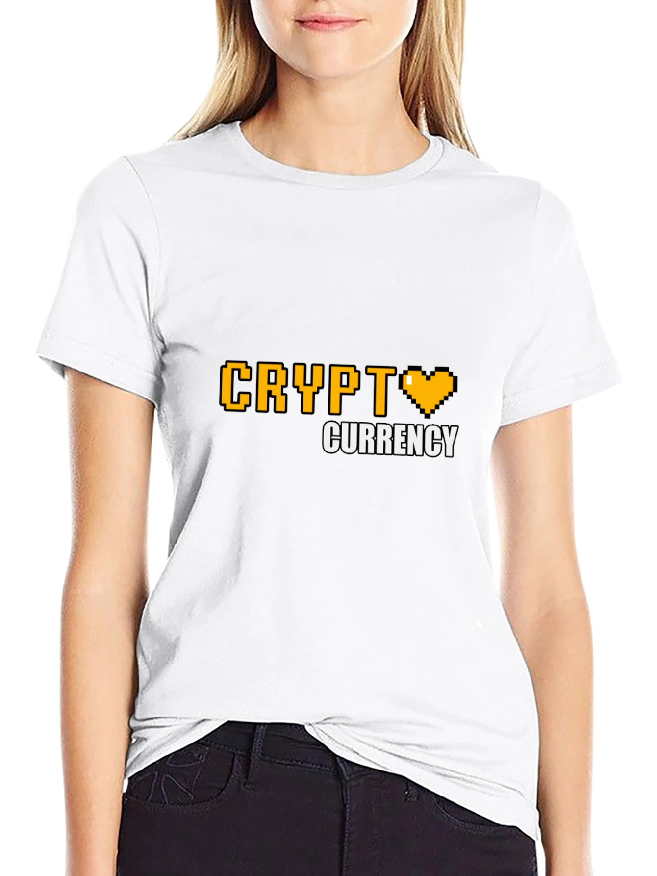 Black Crypto Currency Pixel Art T-Shirt - Black view 9