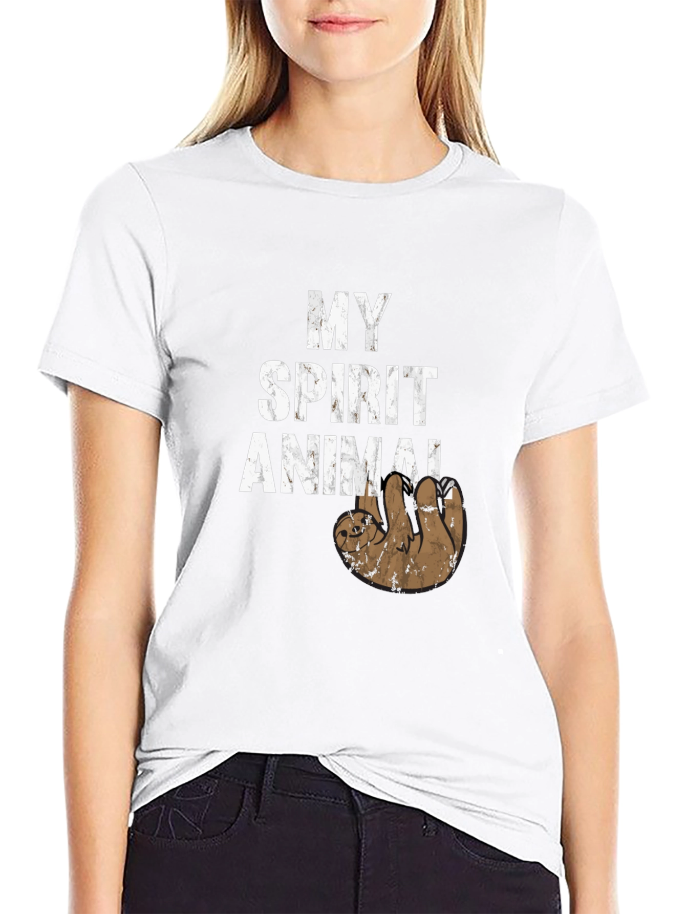 Black My Spirit Animal Sloth T-Shirt Funny Novelty Tee view 9