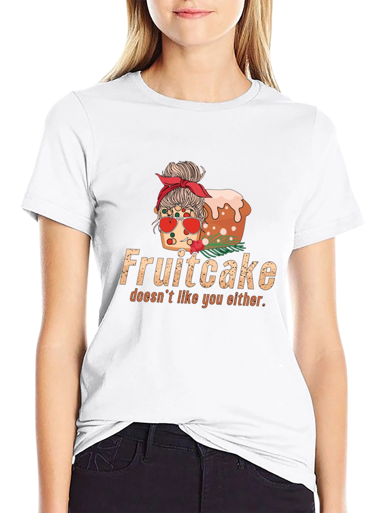 Black Fruitcake Graphic Tee - Funny Holiday Shirt view 9