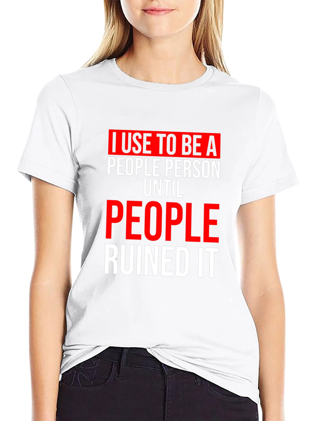 Black Funny 'People Person' Graphic T-Shirt view 9