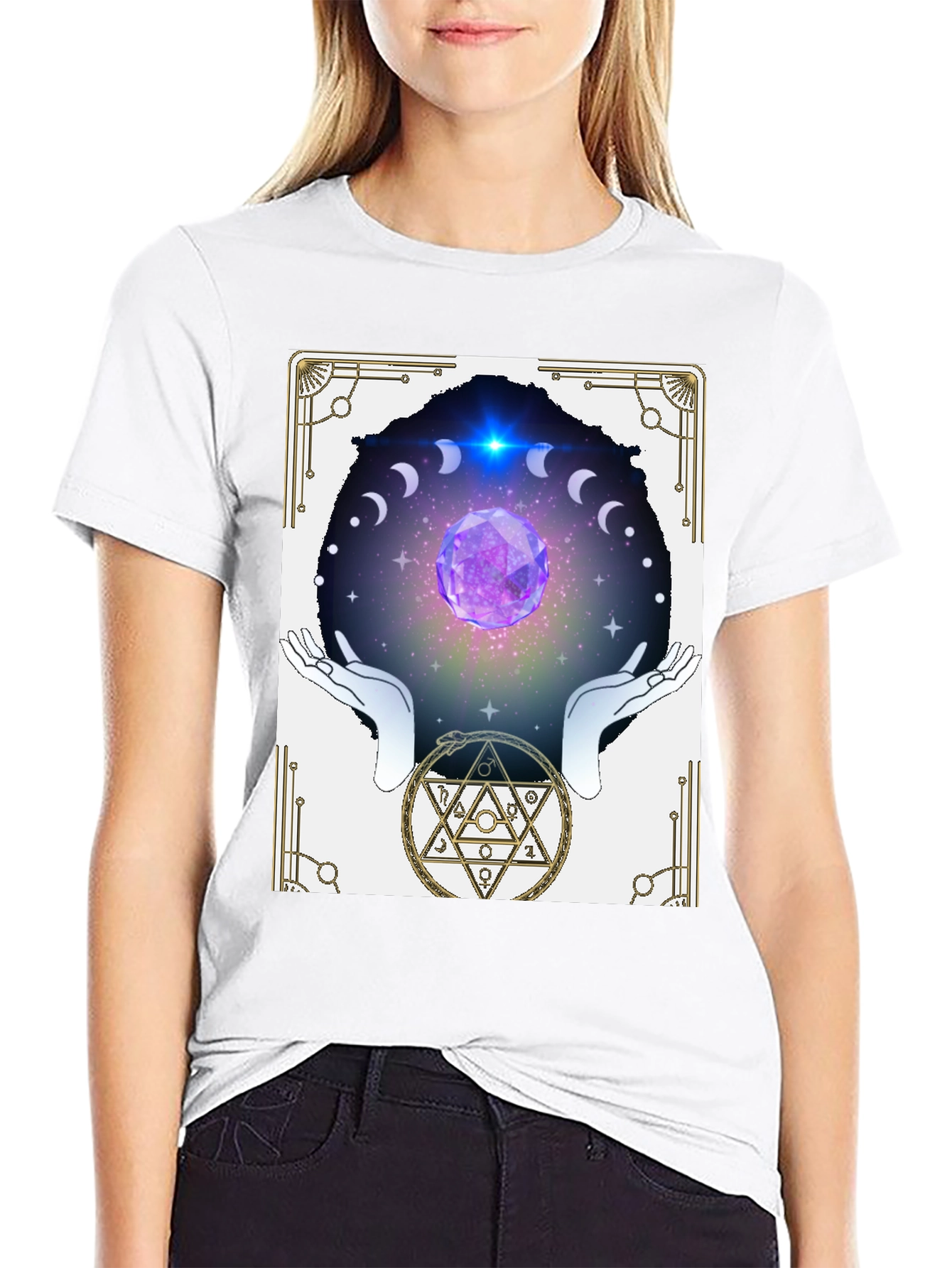 Black Mystic Crystal Ball Graphic Tee view 9