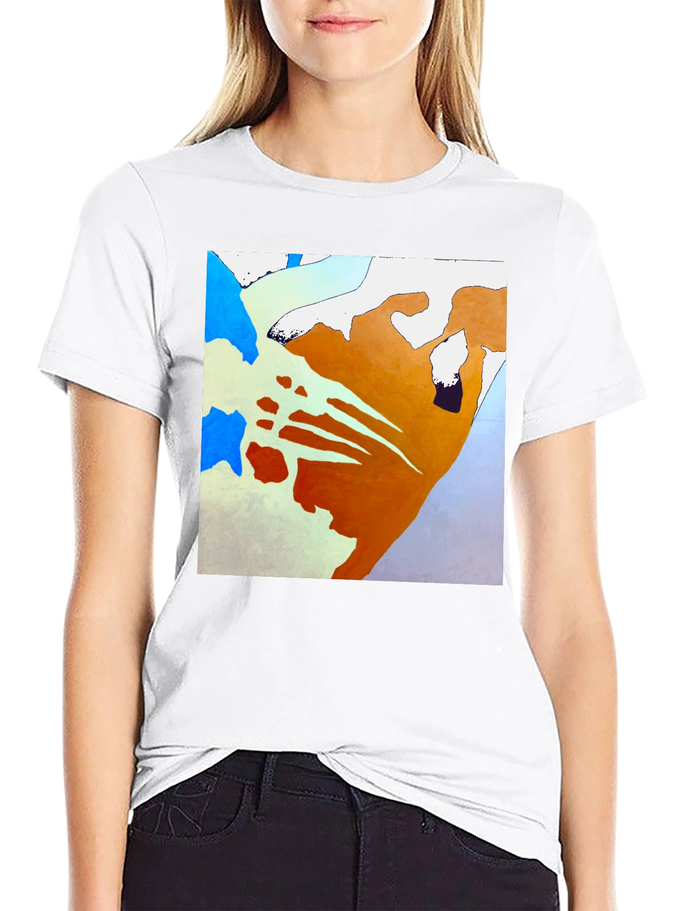Black Abstract Art T-Shirt - Unique Graphic Tee view 9