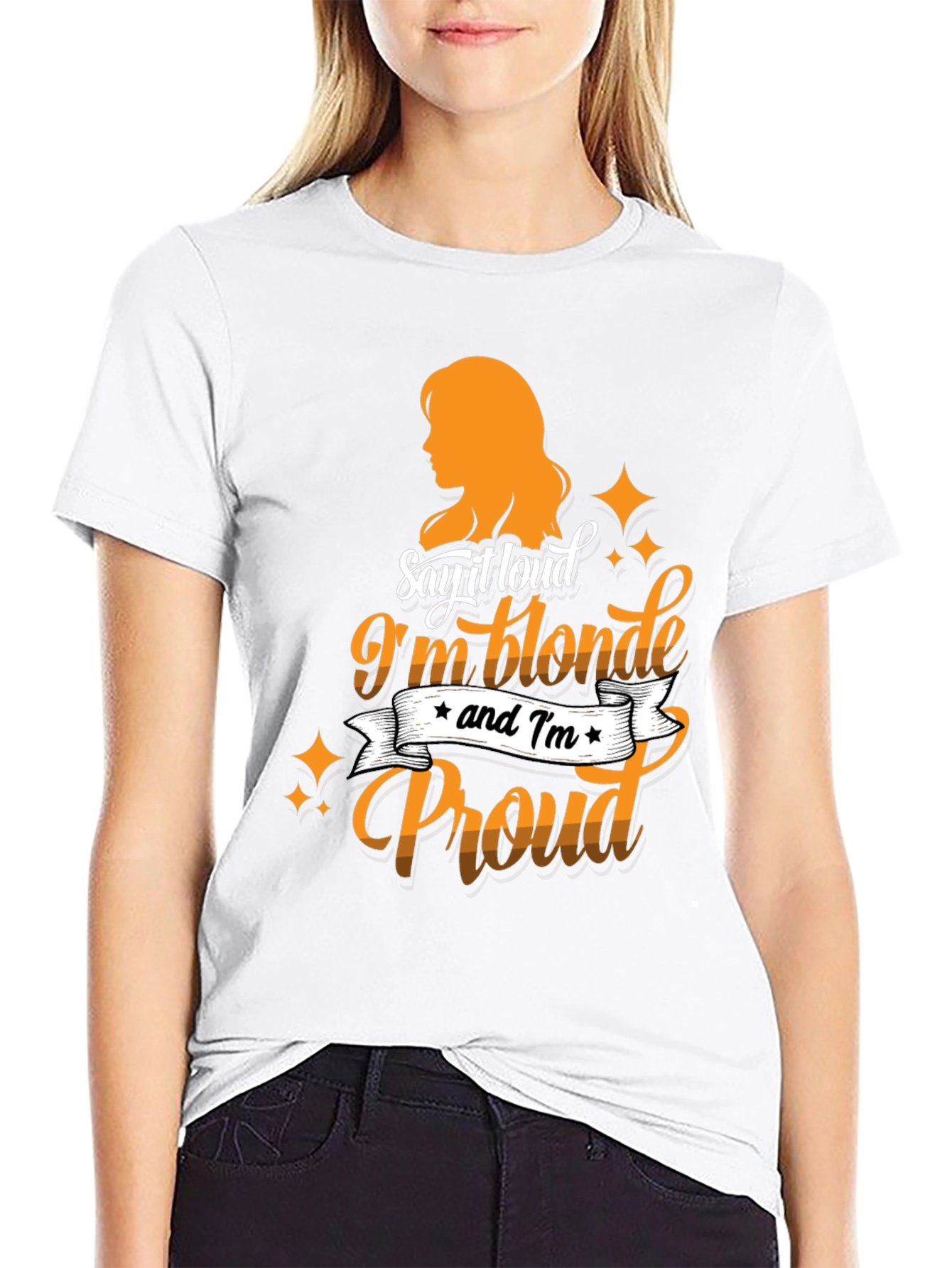 Black Blonde & Proud Graphic Tee - Black Cotton T-Shirt view 9