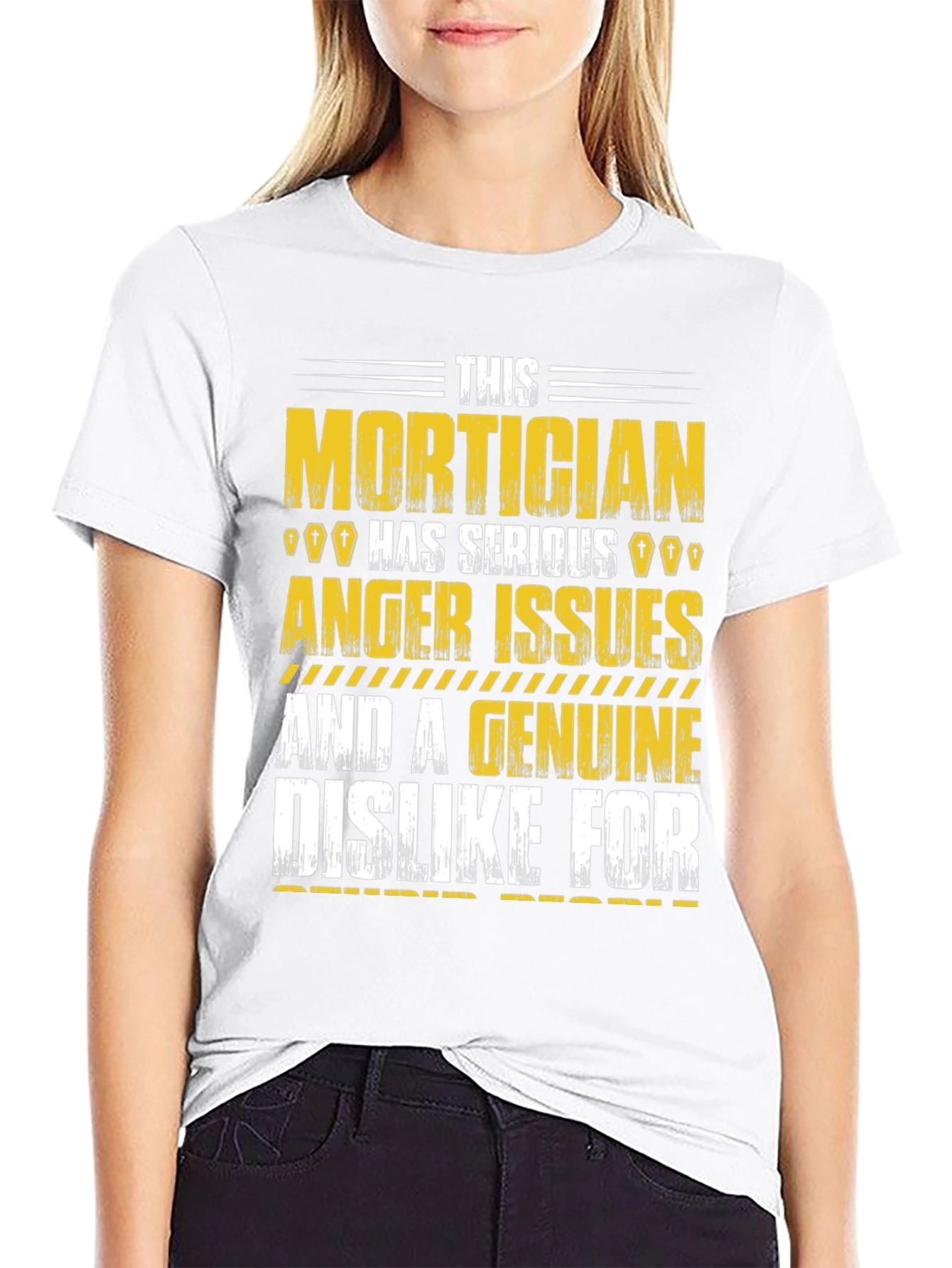 Black Mortician Humor Graphic T-Shirt view 9