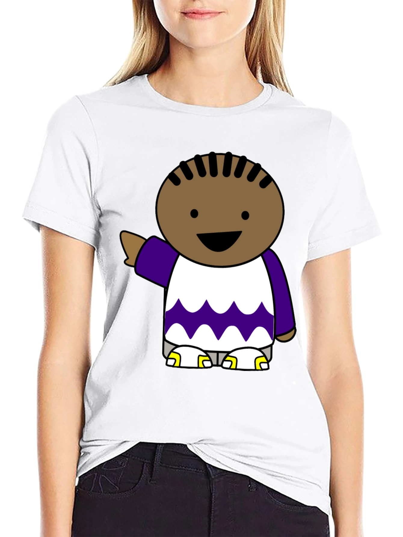 Black Cartoon Character Black T-Shirt view 9