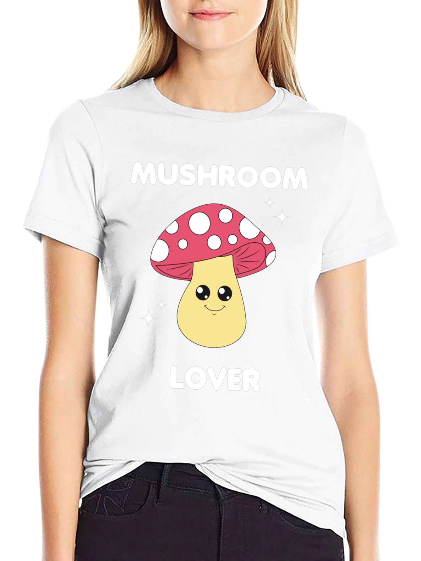 Black Mushroom Lover Graphic Tee - Fun Novelty Shirt view 9