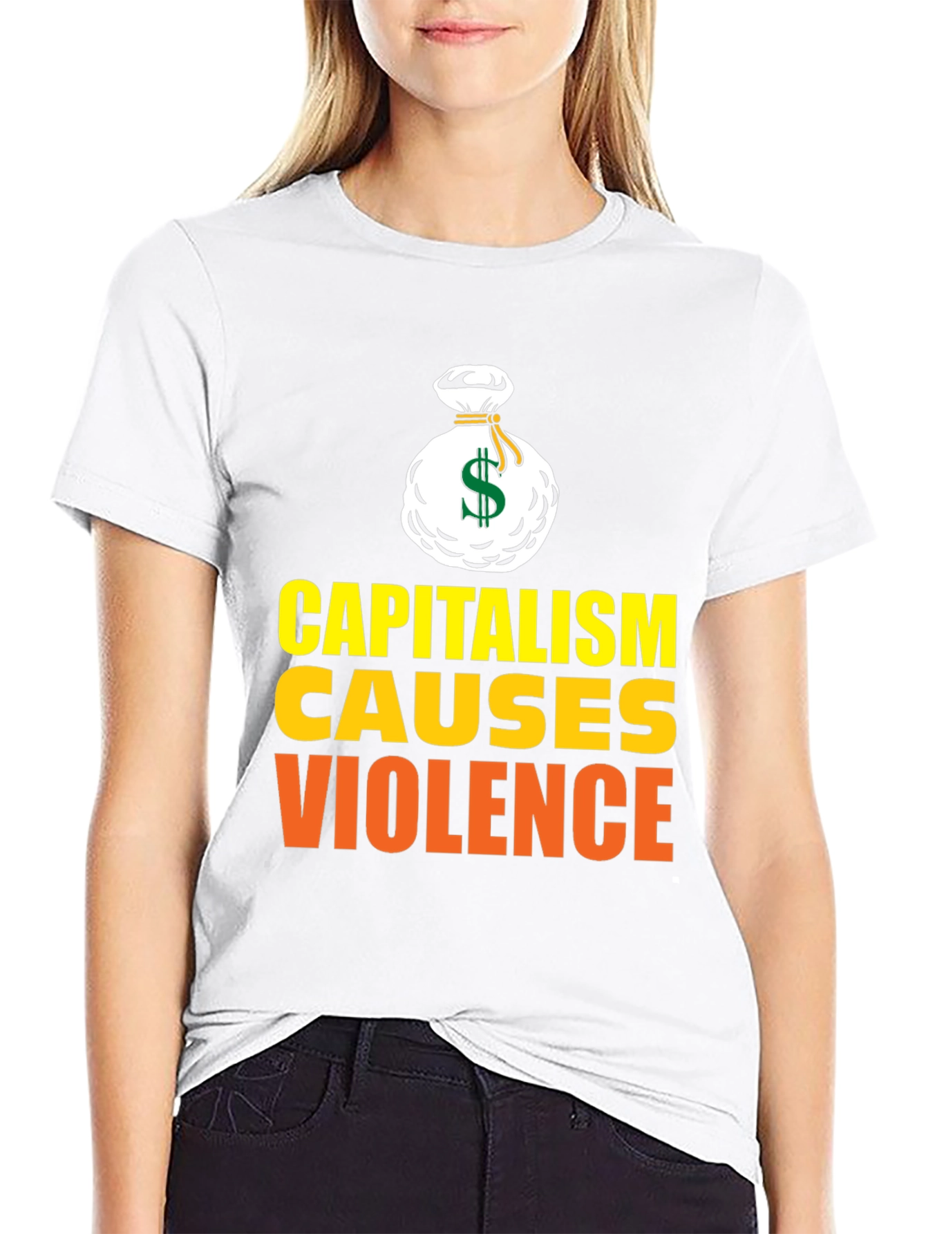 Black Capitalism Causes Violence Graphic T-Shirt view 9