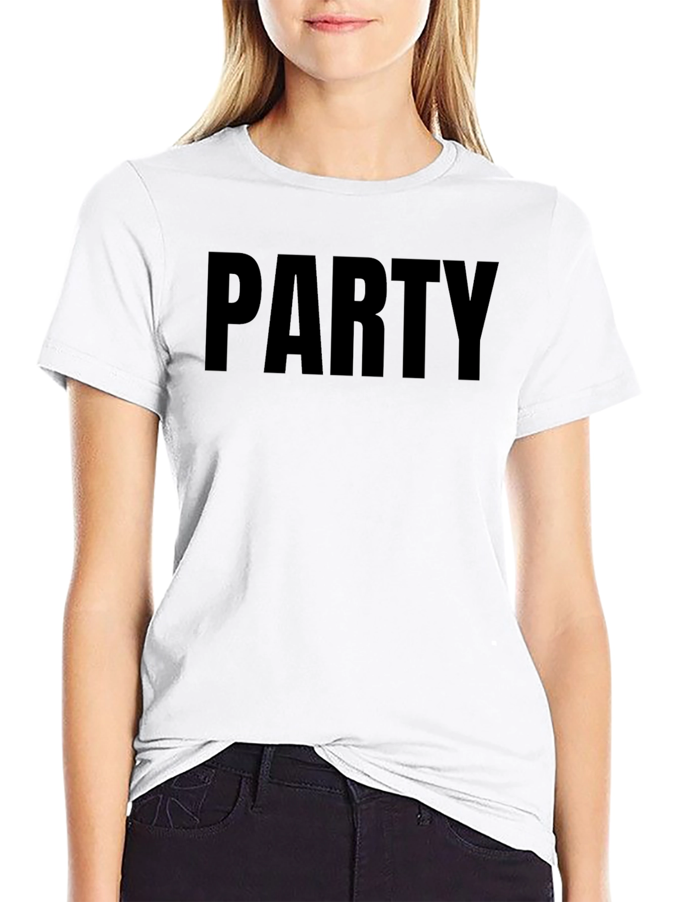 Black PARTY Graphic Tee - Bold Statement T-Shirt view 9