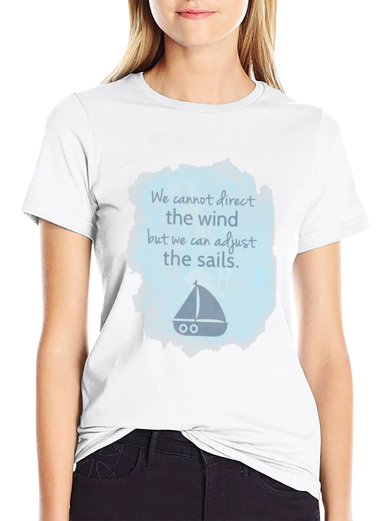Black Inspirational Sailing T-Shirt - Adjust the Sails view 9