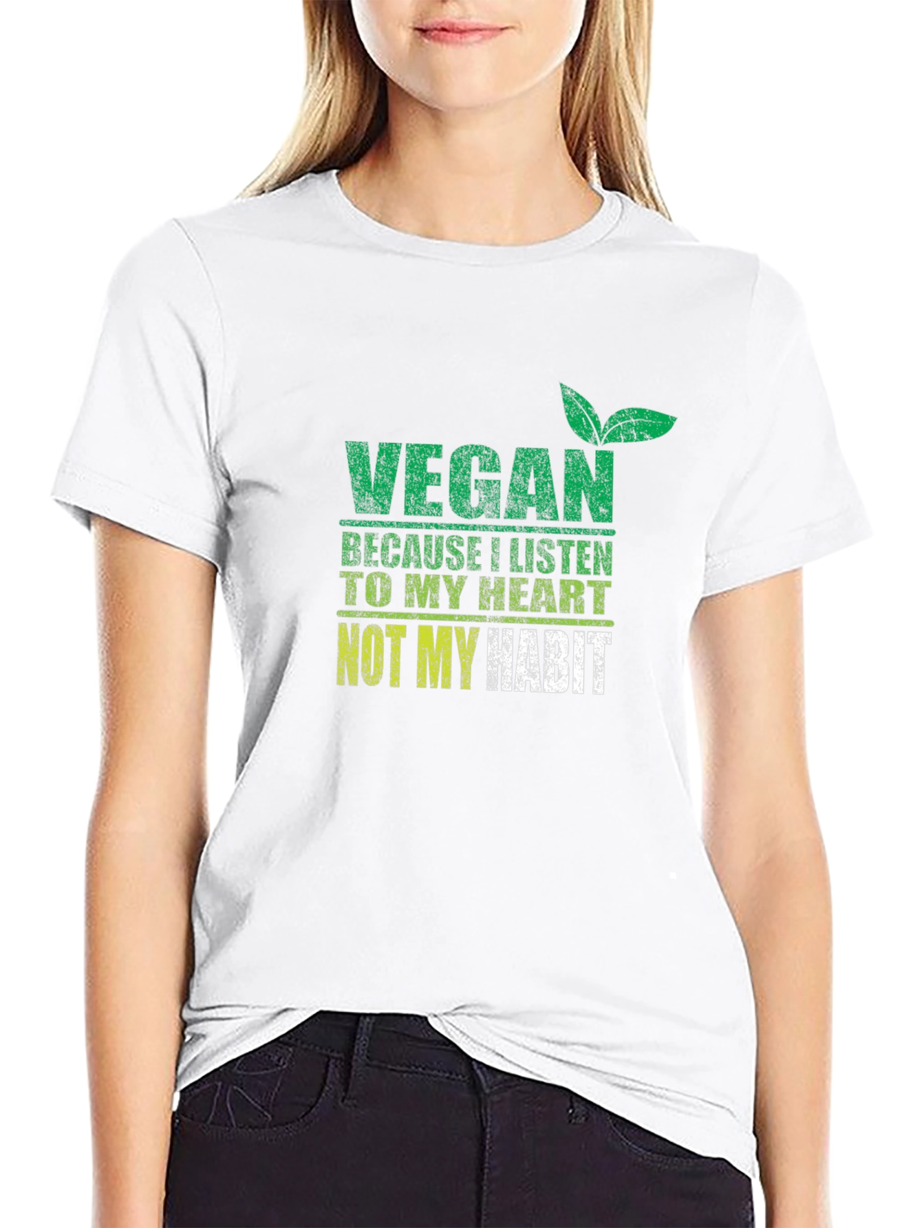 Black Vegan Heart Habit T-Shirt view 9
