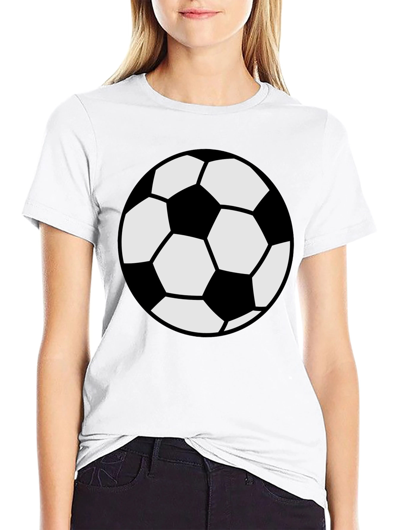 Black Soccer Ball Graphic Tee - Black Cotton Comfort view 9