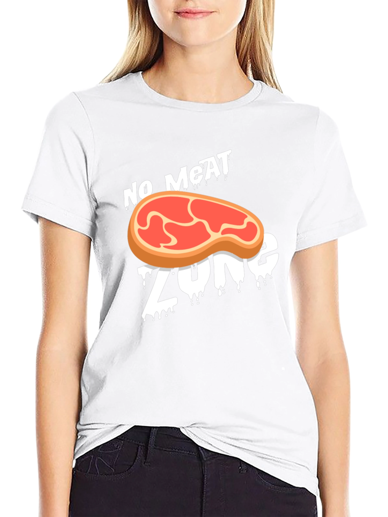 Black No Meat Zone Graphic T-Shirt - Vegan Style view 9