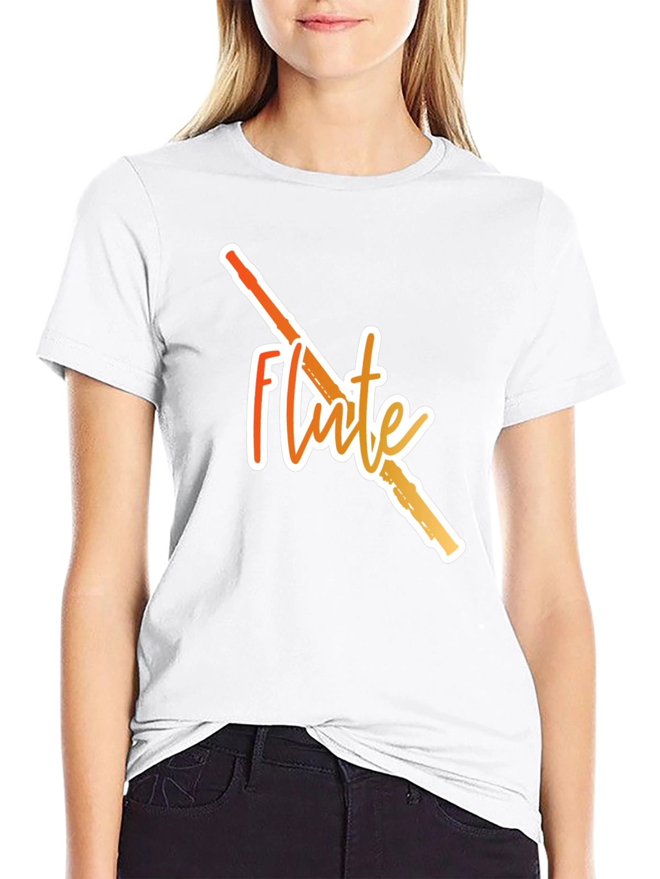Flute Graphic Black T-Shirt - 9
