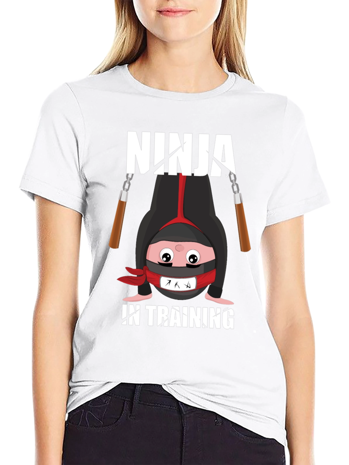 Black Ninja In Training Graphic Tee view 9