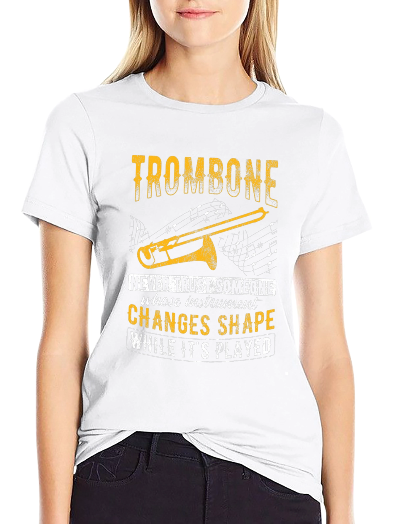 Black Trombone T-Shirt - Instrument Humor Tee view 9