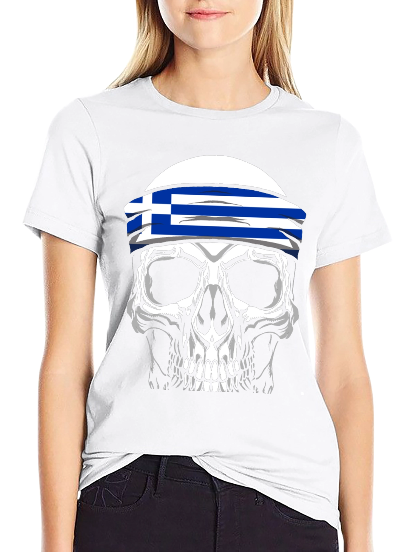 Greek Flag Skull T-Shirt - 9
