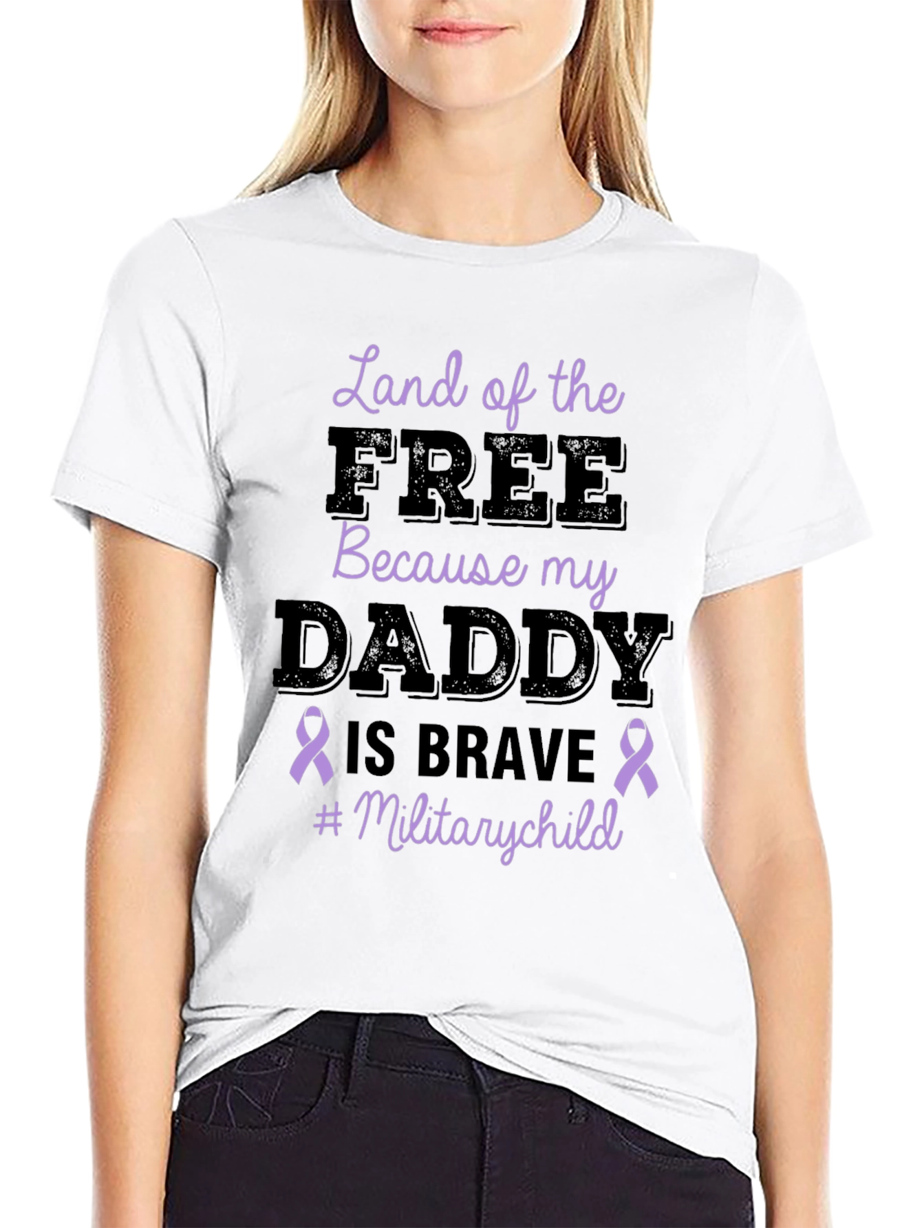 Black Land of the Free Military Child T-Shirt view 9