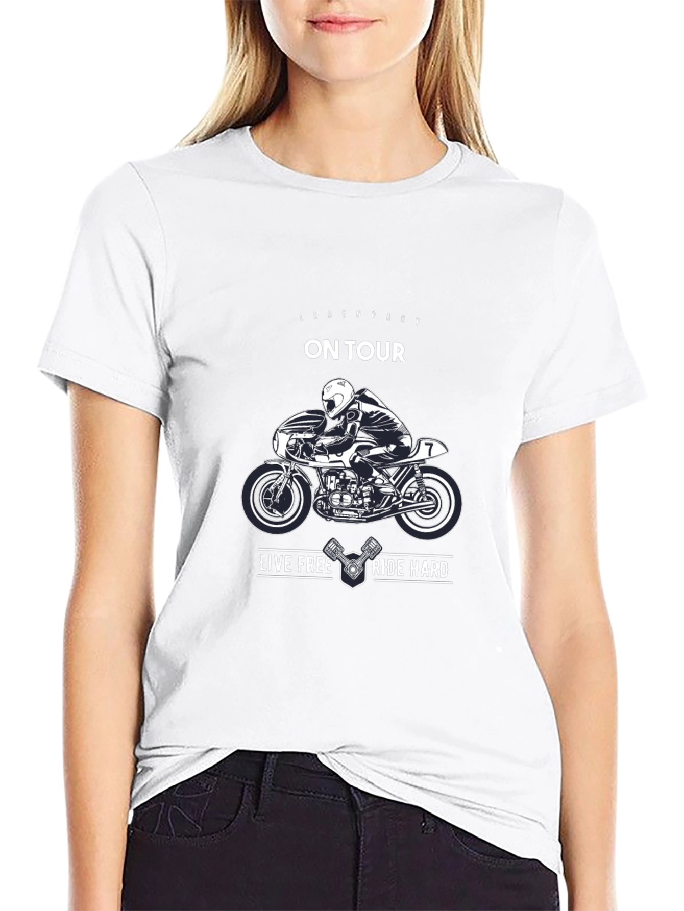 Black Legendary On Tour Motorcycle Graphic T-Shirt view 9