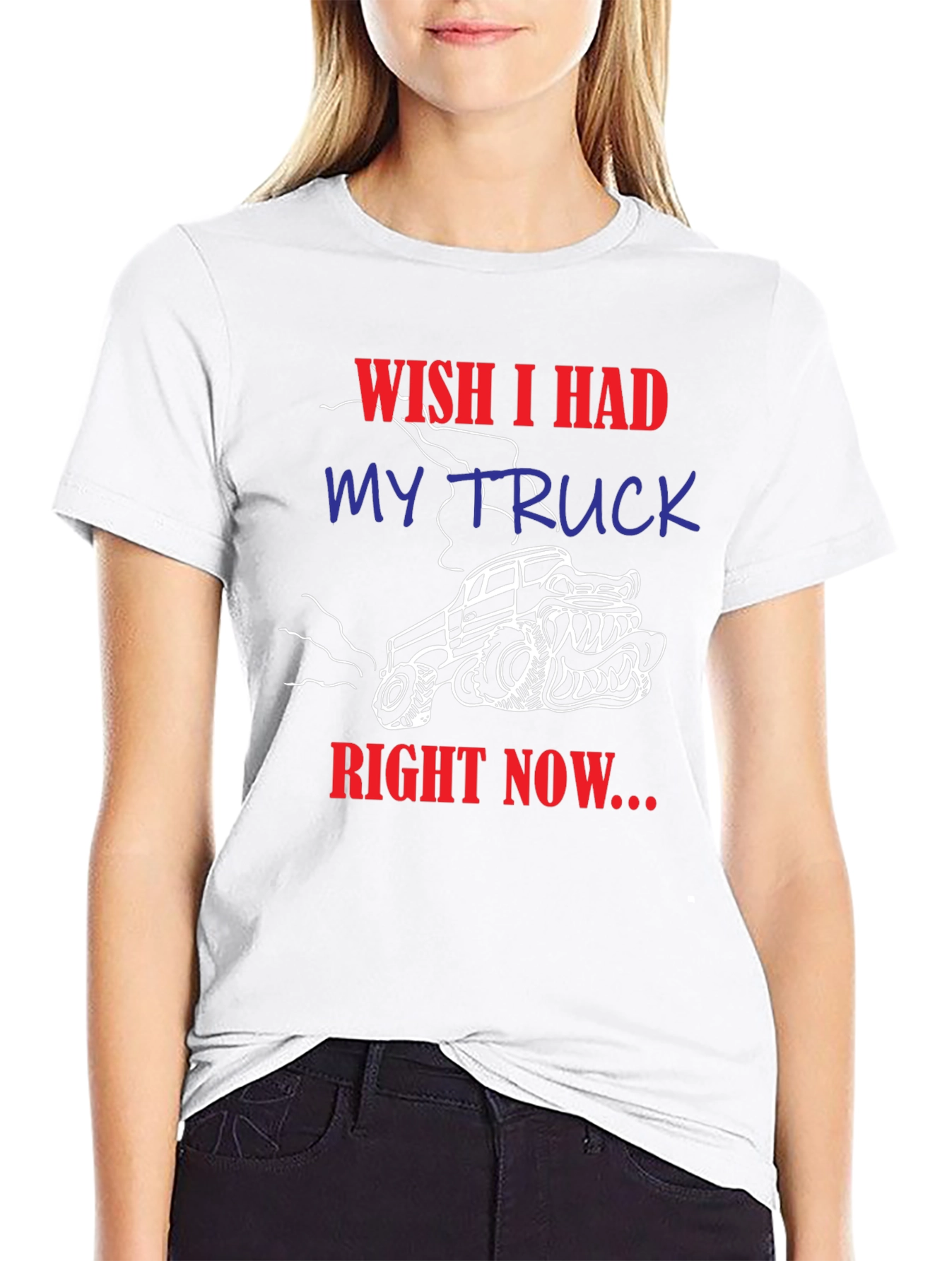 Black Wish I Had My Truck T-Shirt view 9