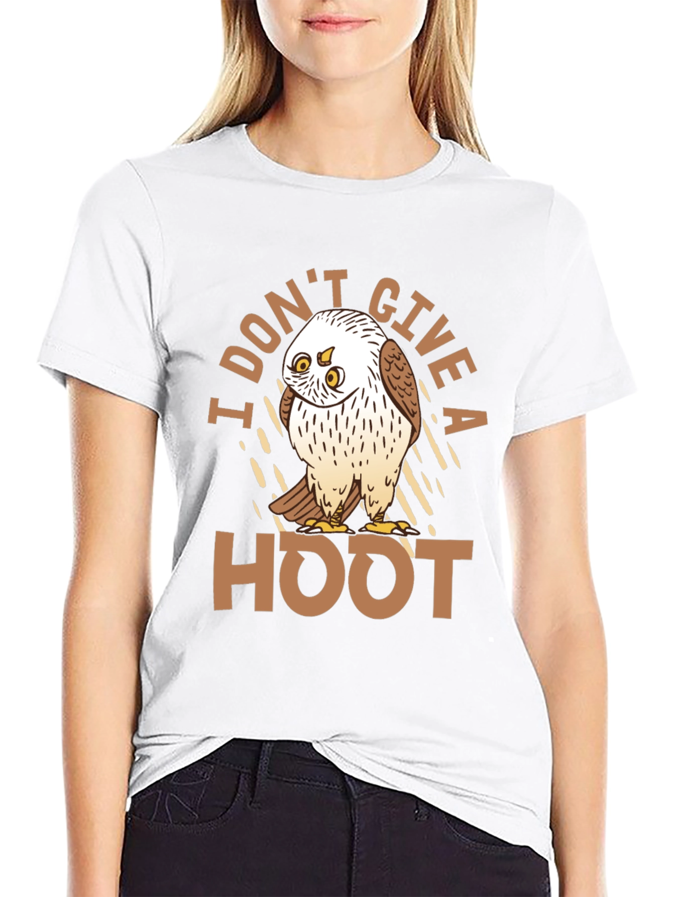 Black I Don't Give a Hoot Owl T-Shirt view 9