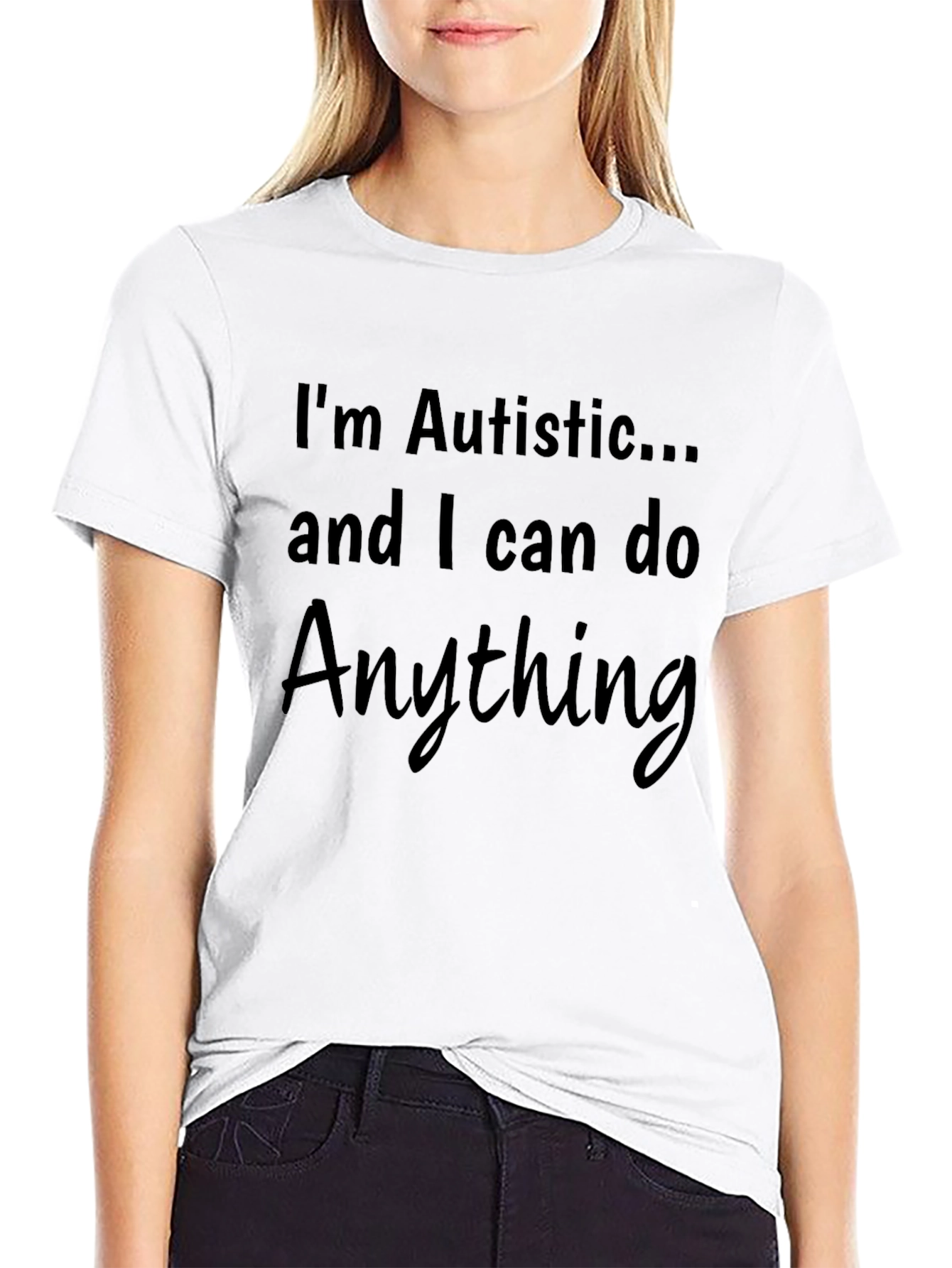 Autistic & Able T-Shirt - Black Cotton Graphic Tee - 9