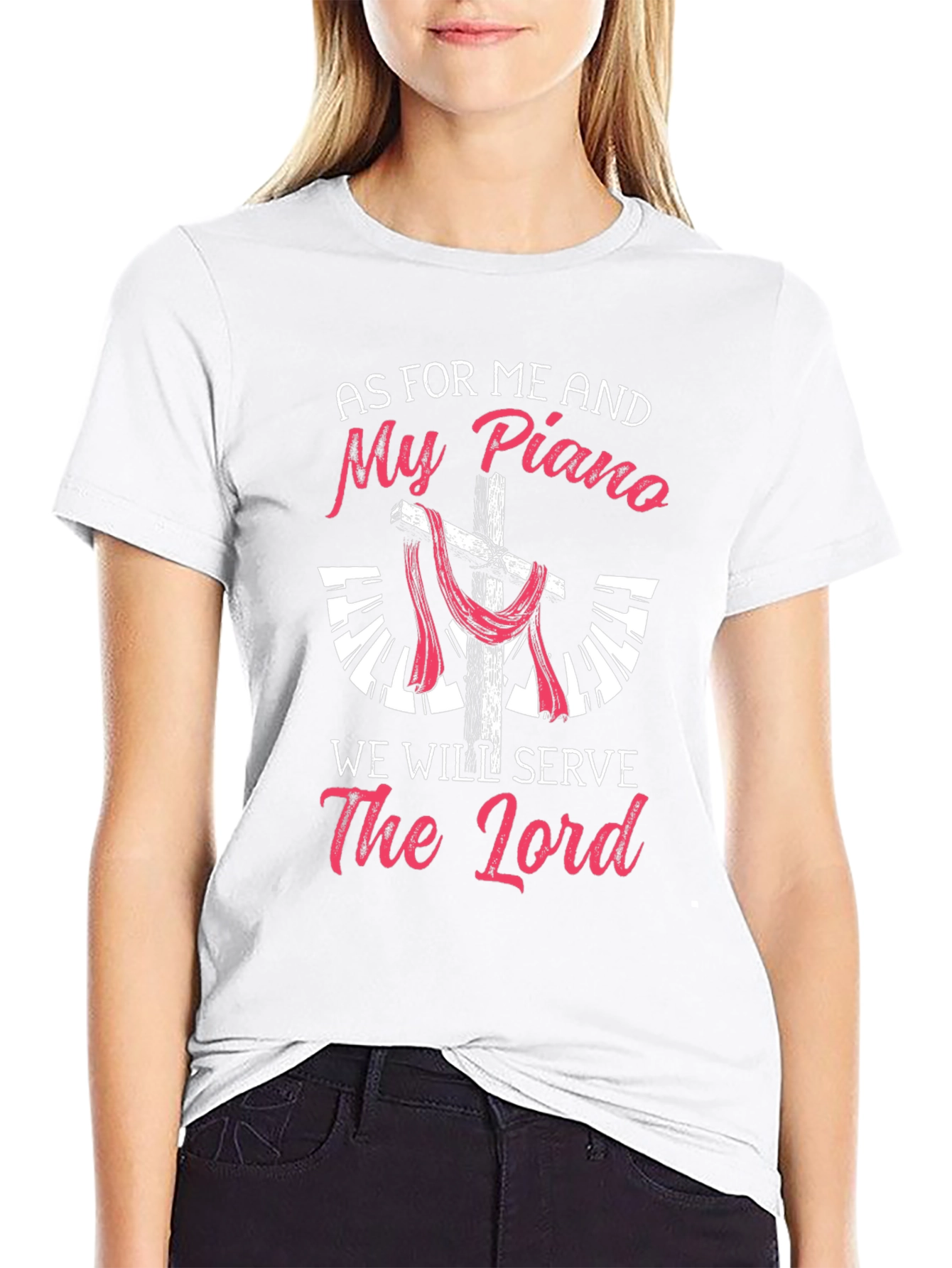 Black Piano & Faith T-Shirt - Christian Musician Tee view 9