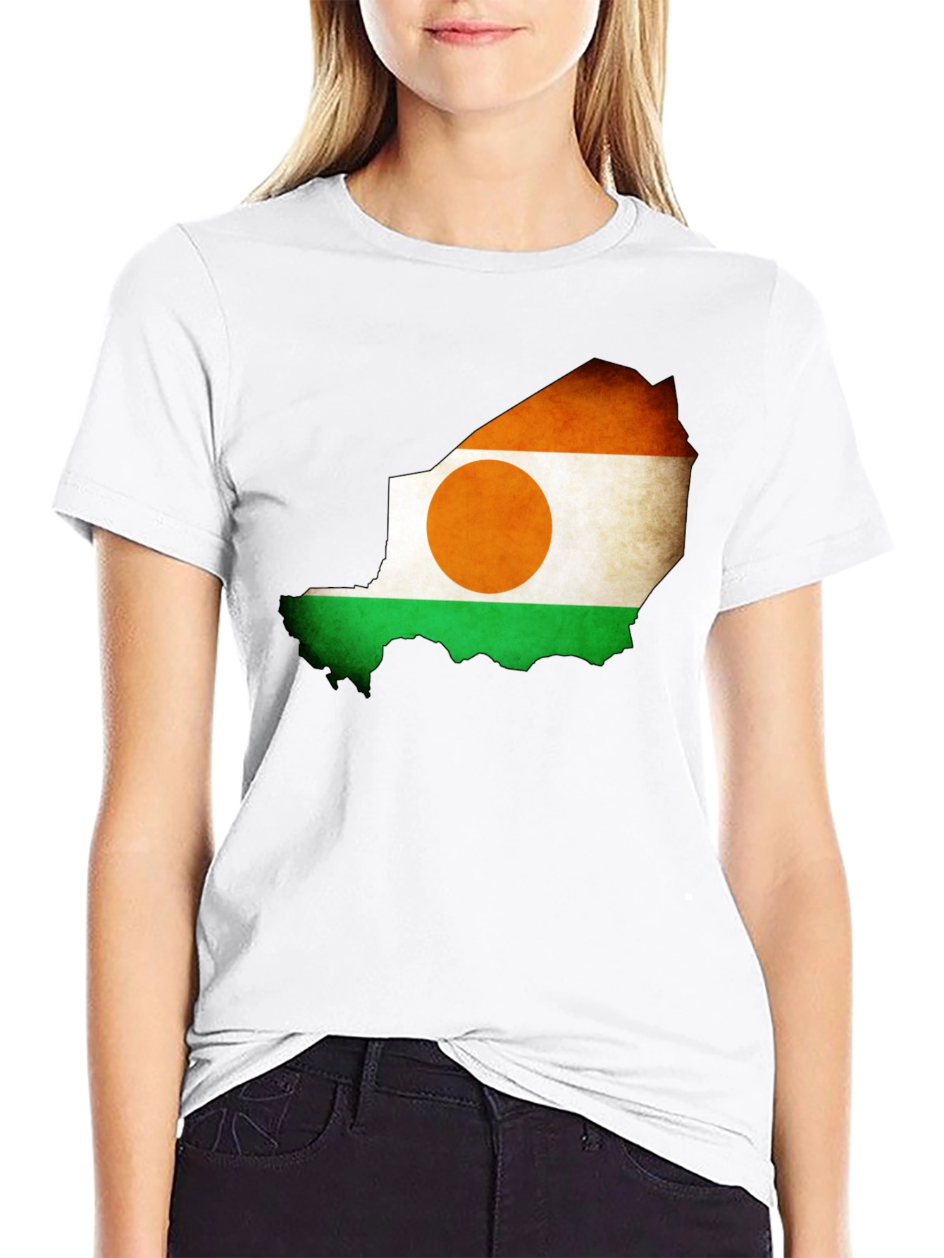 Black Niger Flag Map Graphic Tee - Black view 9