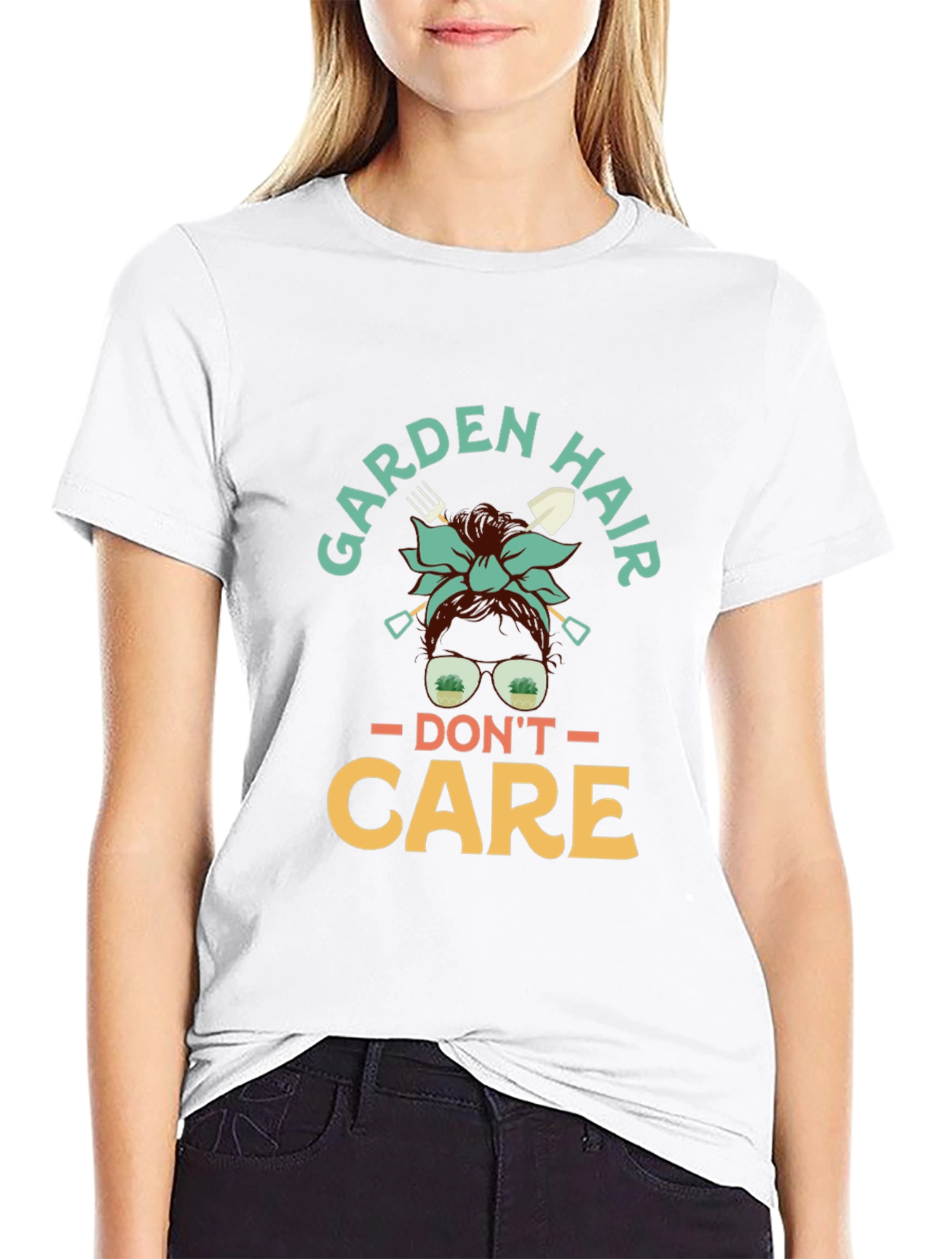 Black Garden Hair Don't Care T-Shirt view 9