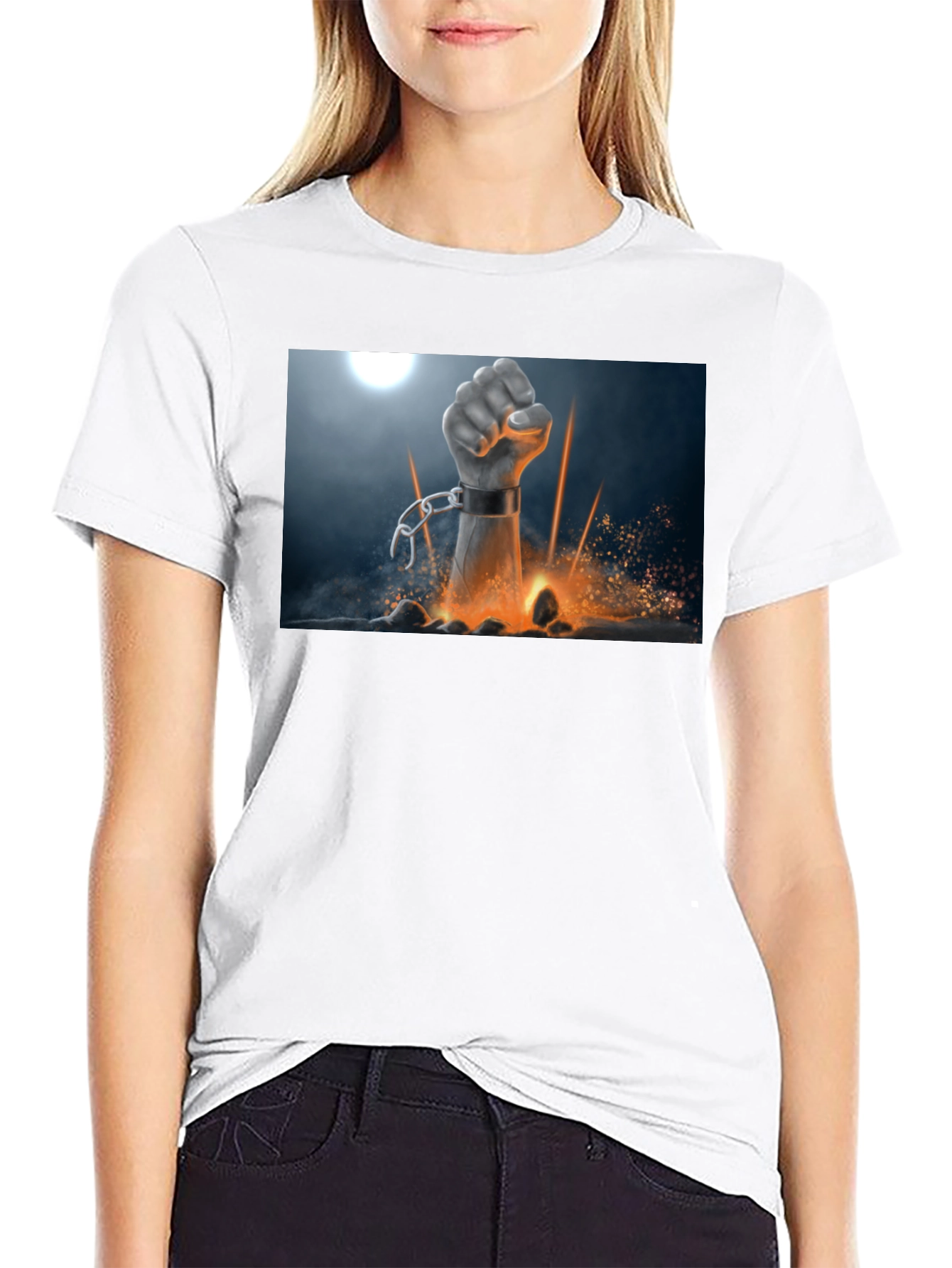 Black Freedom Fist Graphic Tee - Unleashed Power view 9