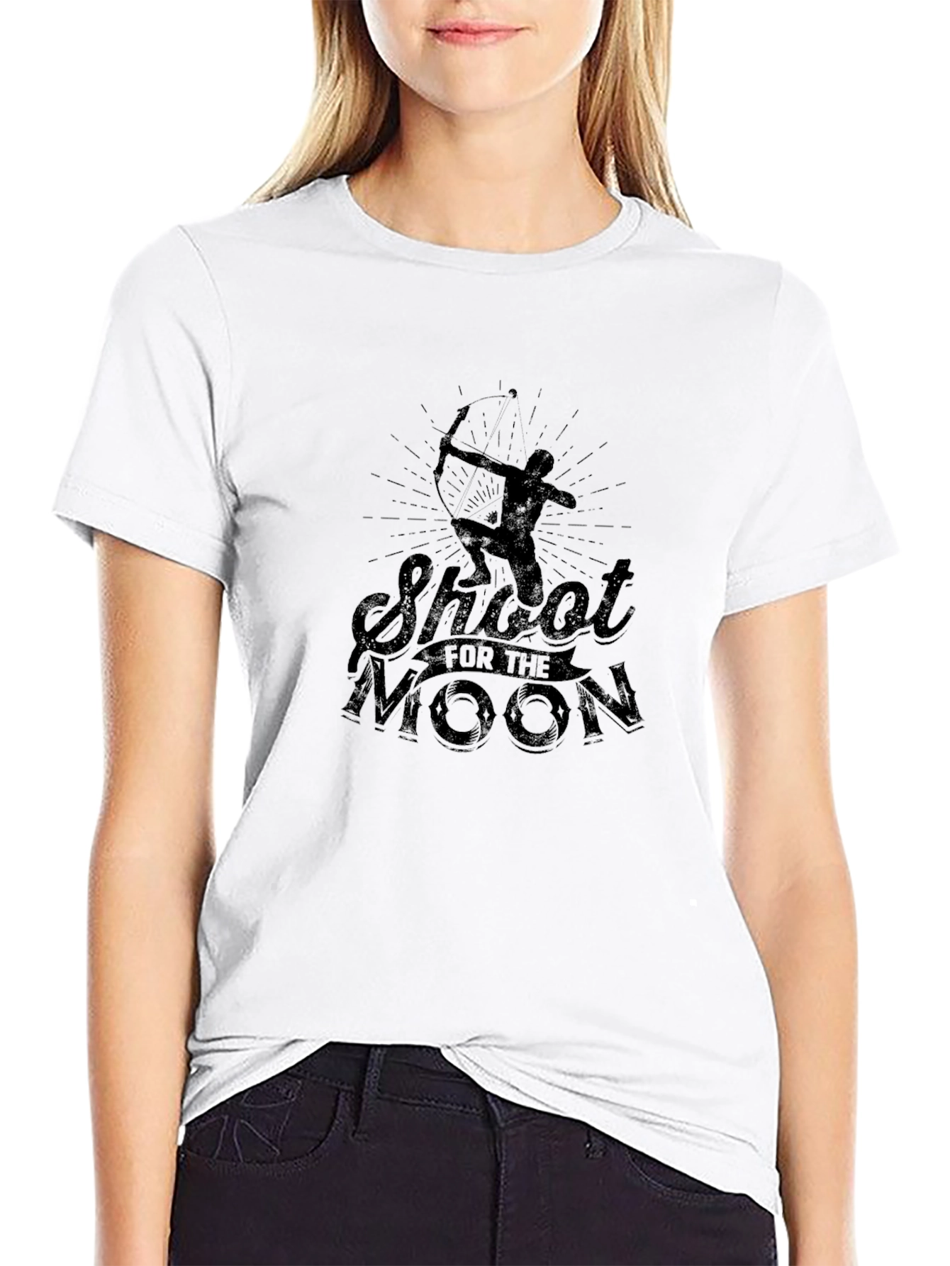Black Shoot for the Moon Black Graphic Tee view 9