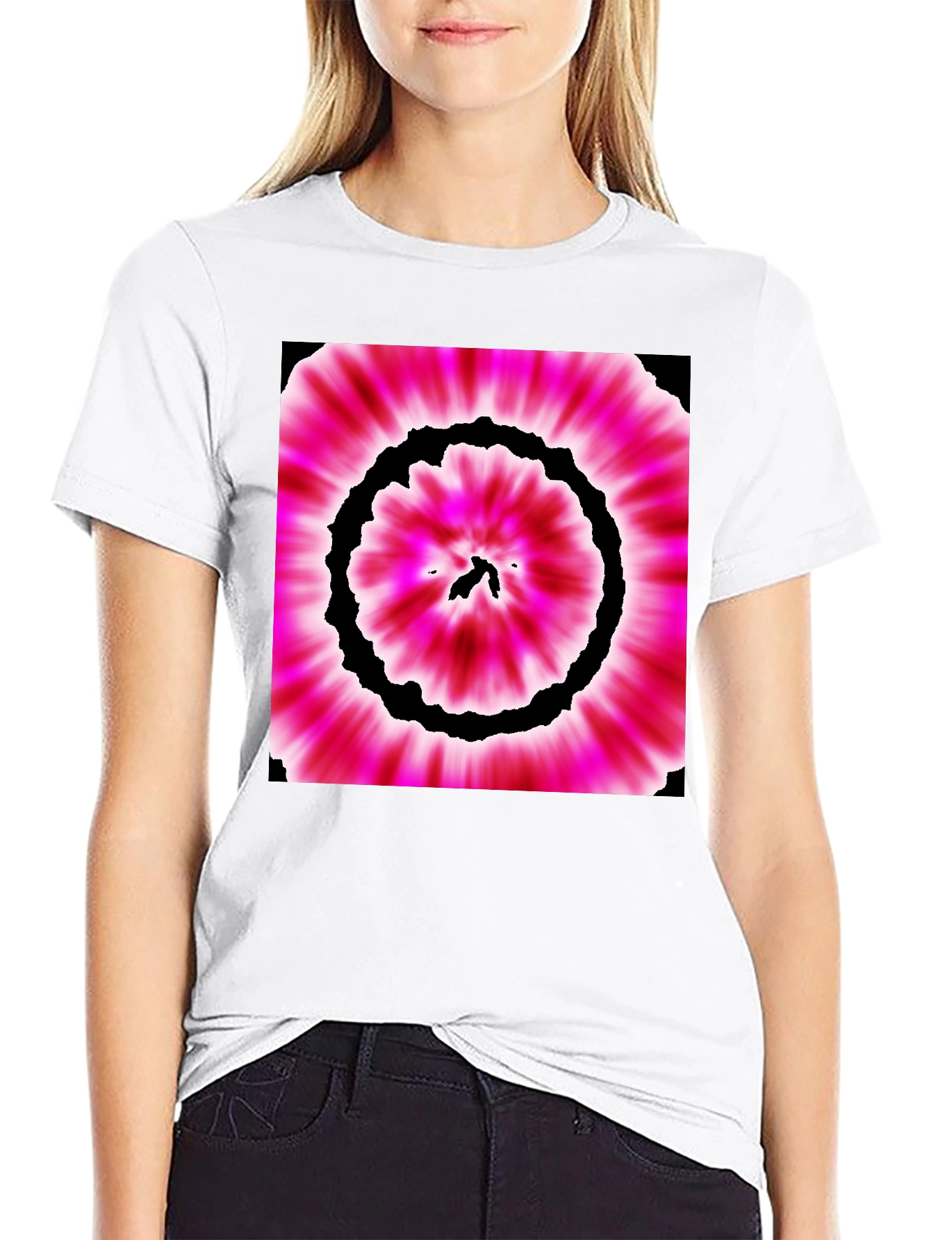 Black Vibrant Tie-Dye Graphic Tee view 9