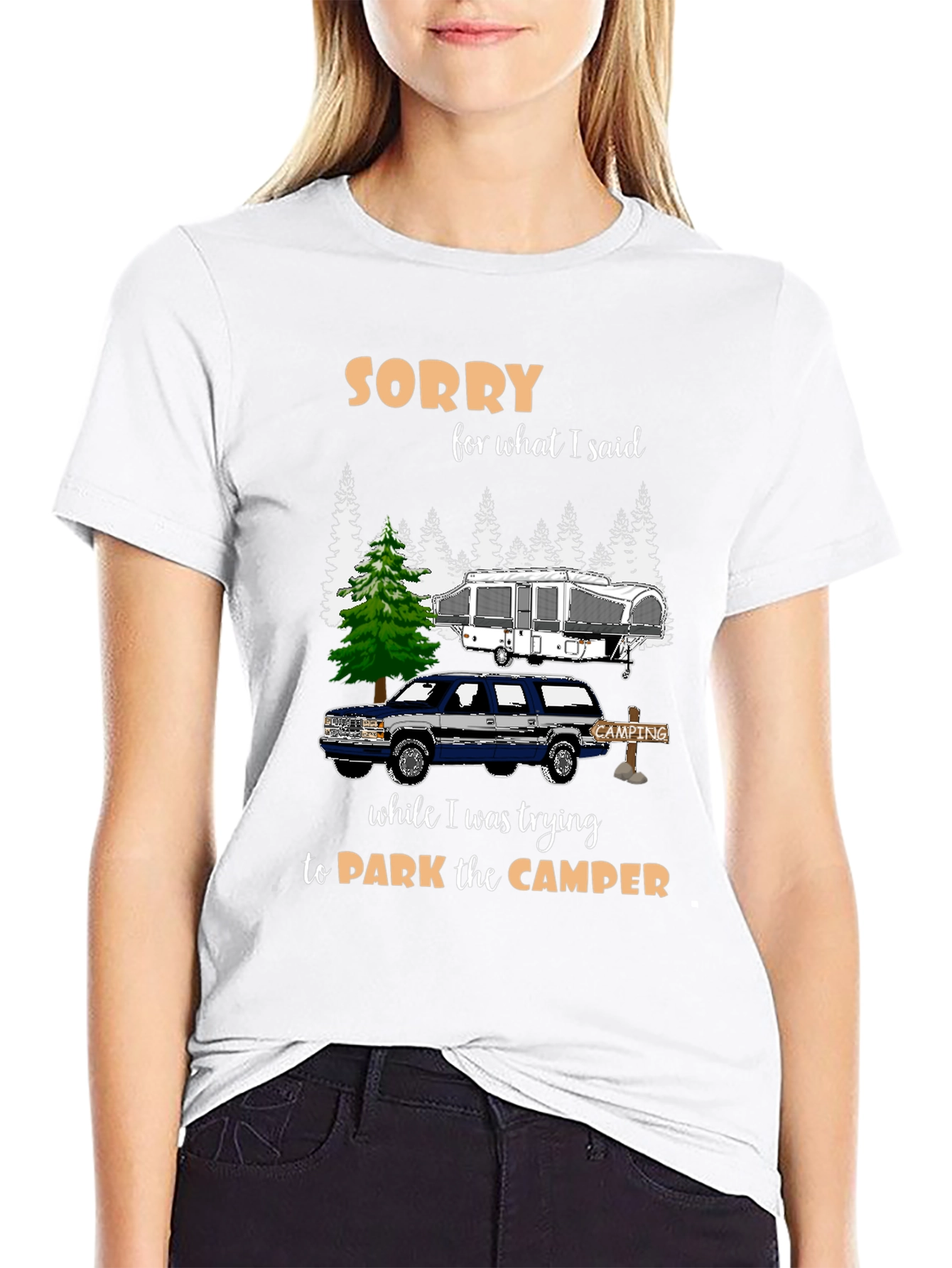 Black Funny Camping T-Shirt - Sorry For What I Said view 9