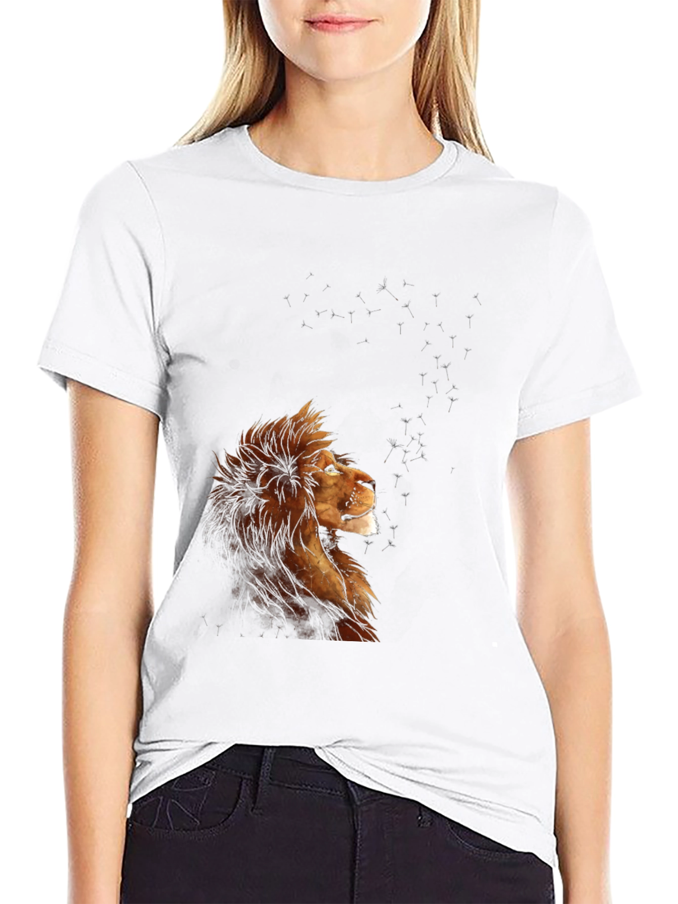 Black Lion Constellation Graphic T-Shirt - Black view 9