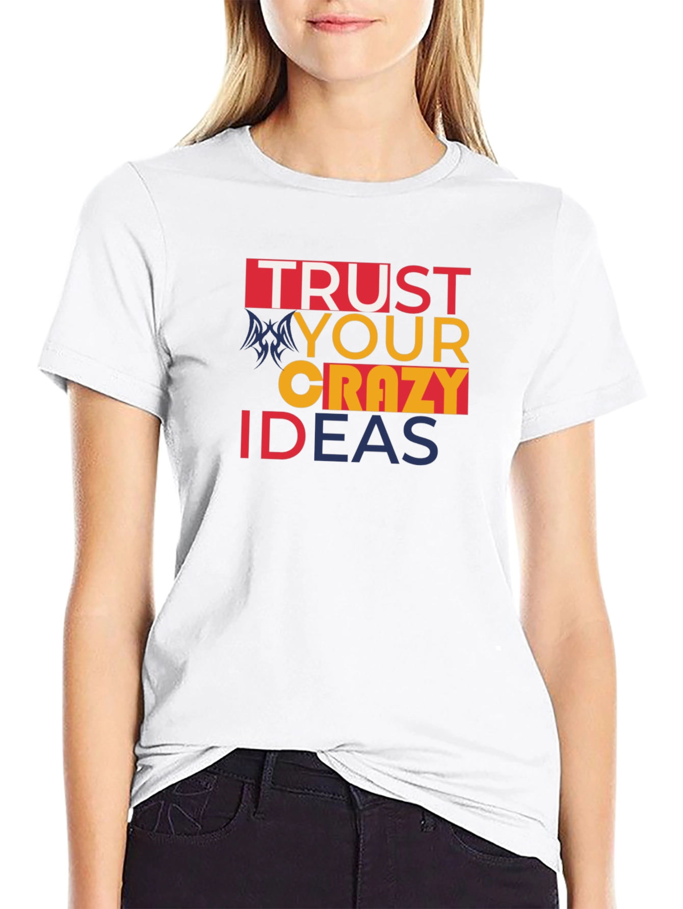 Black Trust Your Crazy Ideas T-Shirt - Bold Graphic Tee view 9
