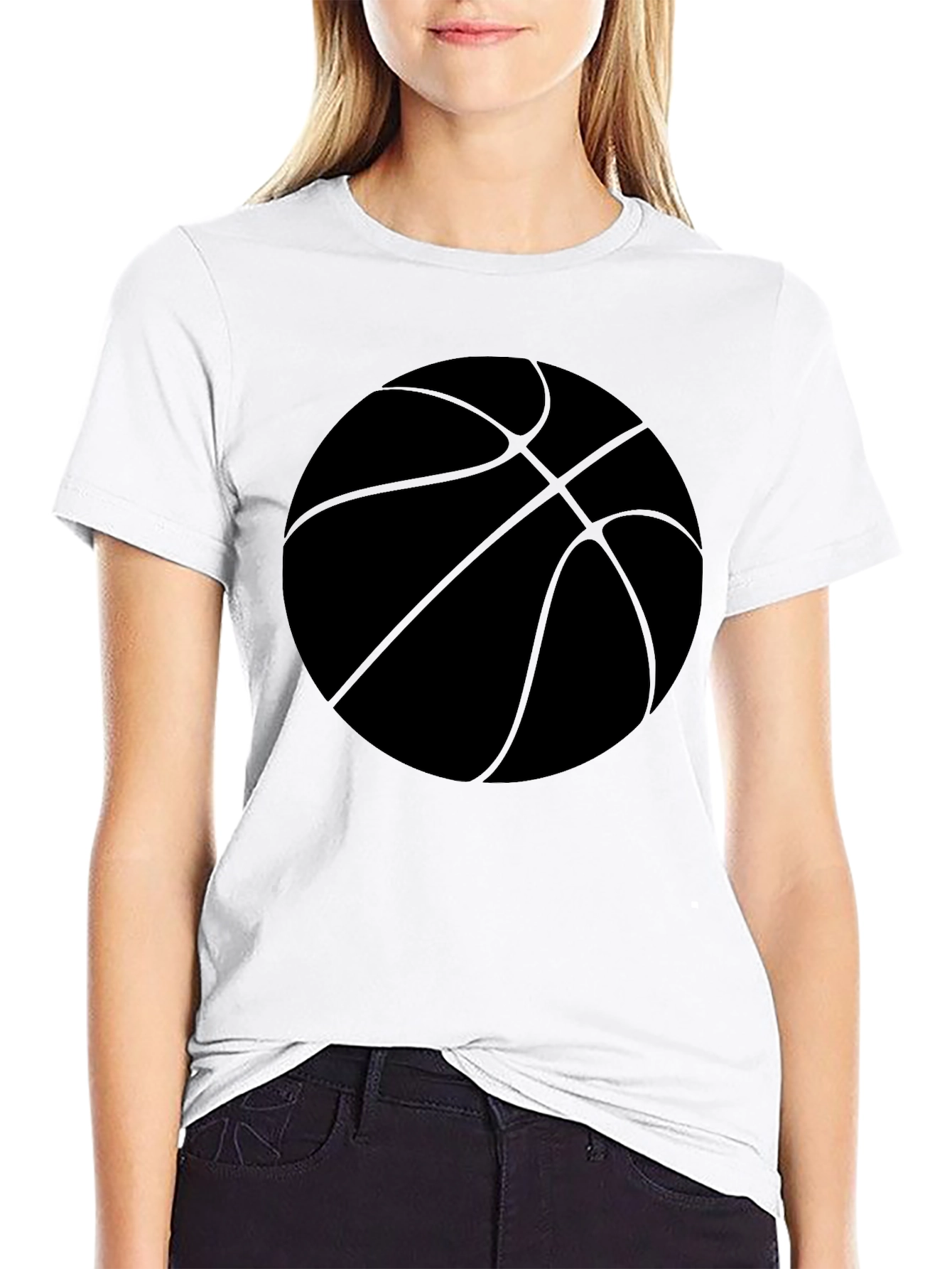 Black Basketball Graphic Tee - Black Cotton Casual Shirt view 9