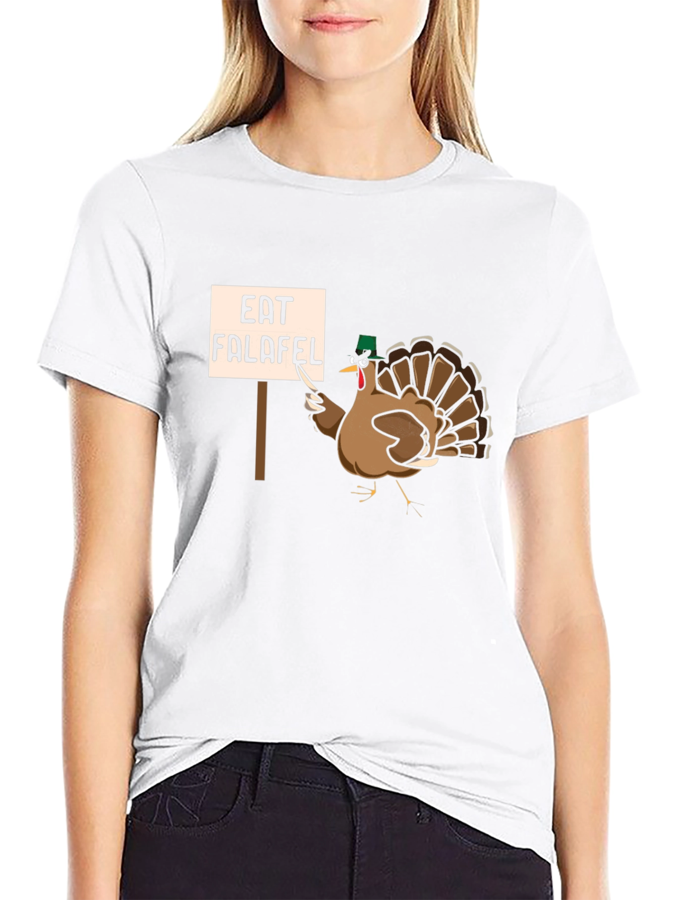 Black Eat Falafel Turkey Humor T-Shirt view 9