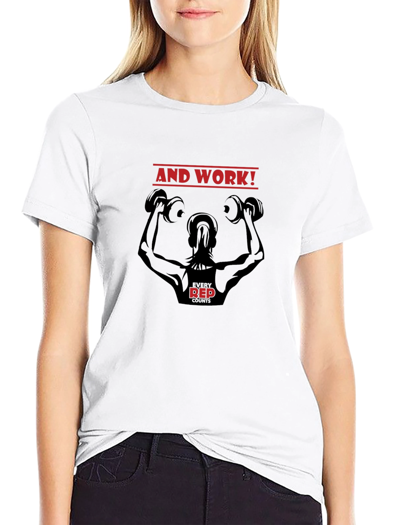Black And Work! Fitness T-Shirt - Every Rep Counts view 9