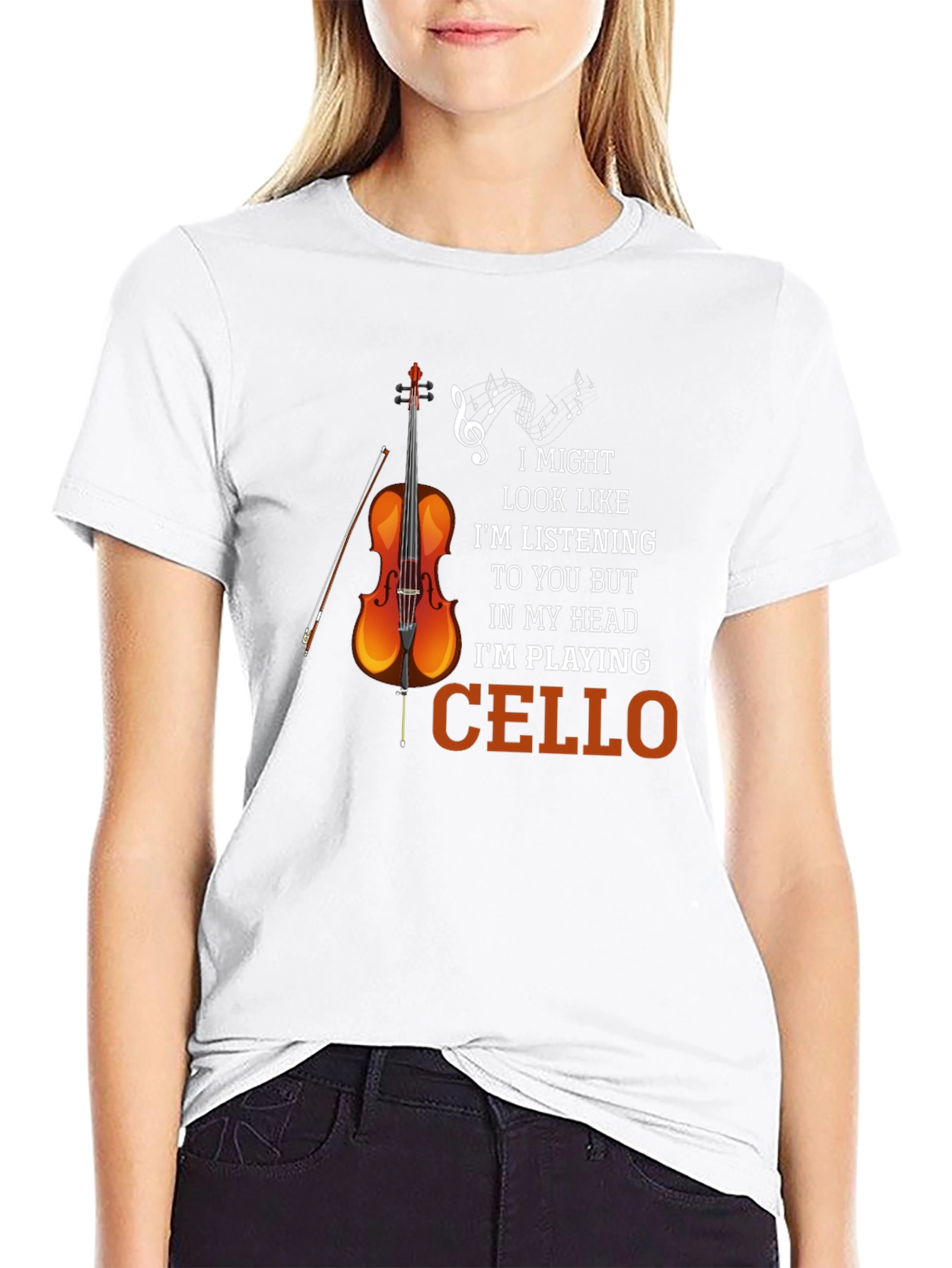 Black Cello Player T-Shirt Funny Musician Tee view 9
